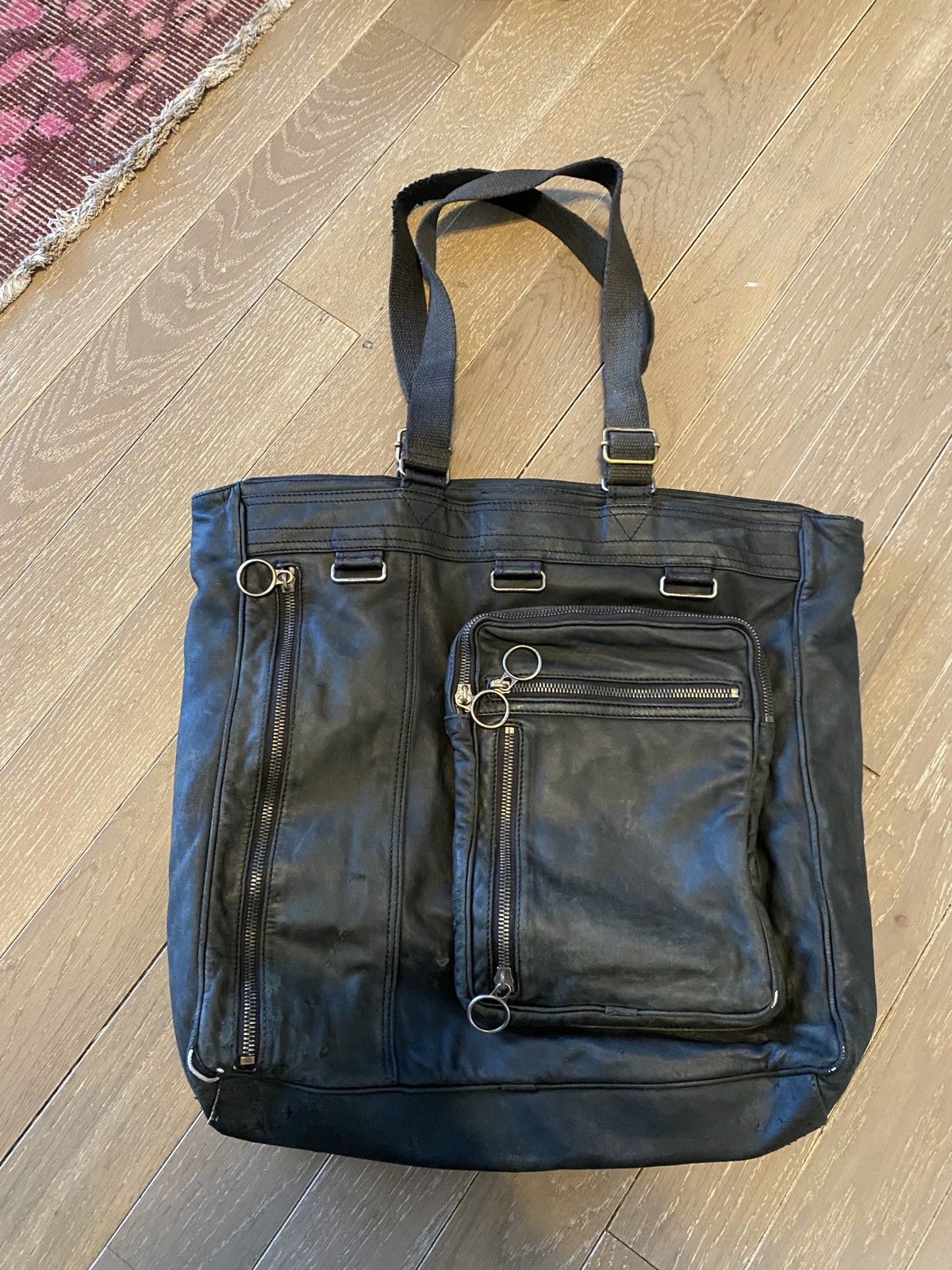 Dior Dior HOMME HEDI BLACK LEATHER 2005 Archive Travel Bag | Grailed 