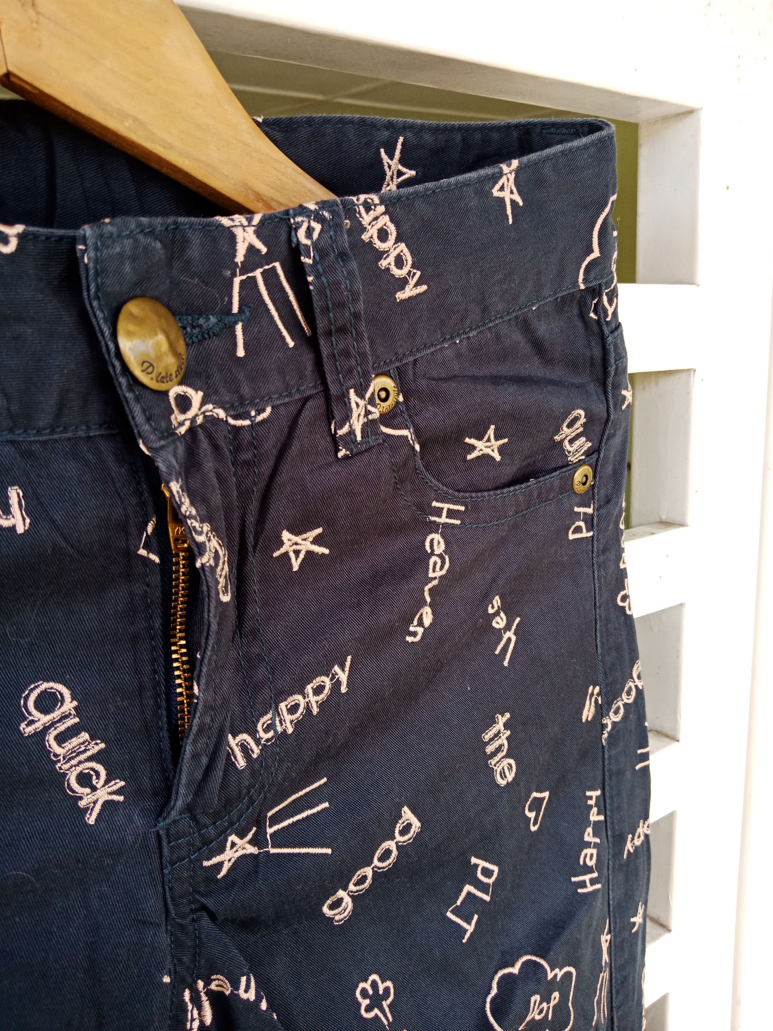 In The Attic Pink Latte Poems Writing Embroidered Pants Size US 29 - 7 Thumbnail