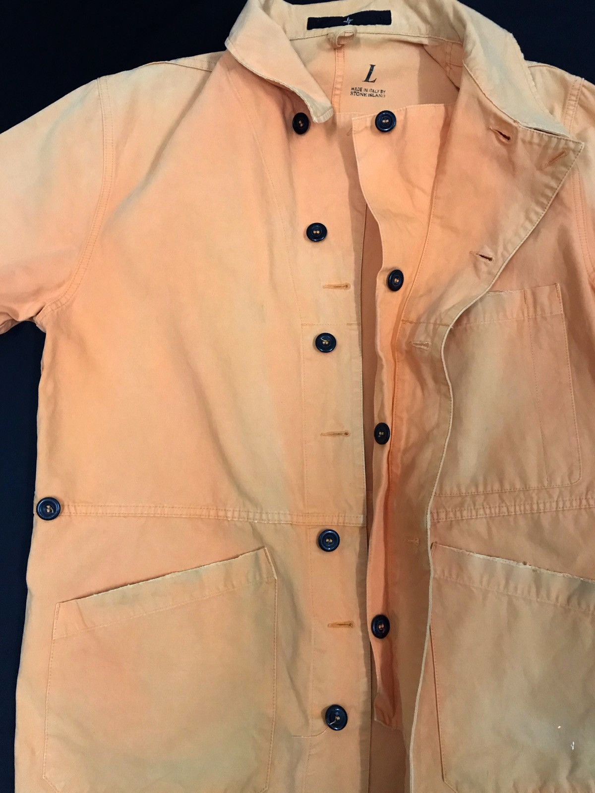 Stone Island Vintage Stone Island Distressed Denims Button Up Jacket Size US L / EU 52-54 / 3 - 9 Thumbnail