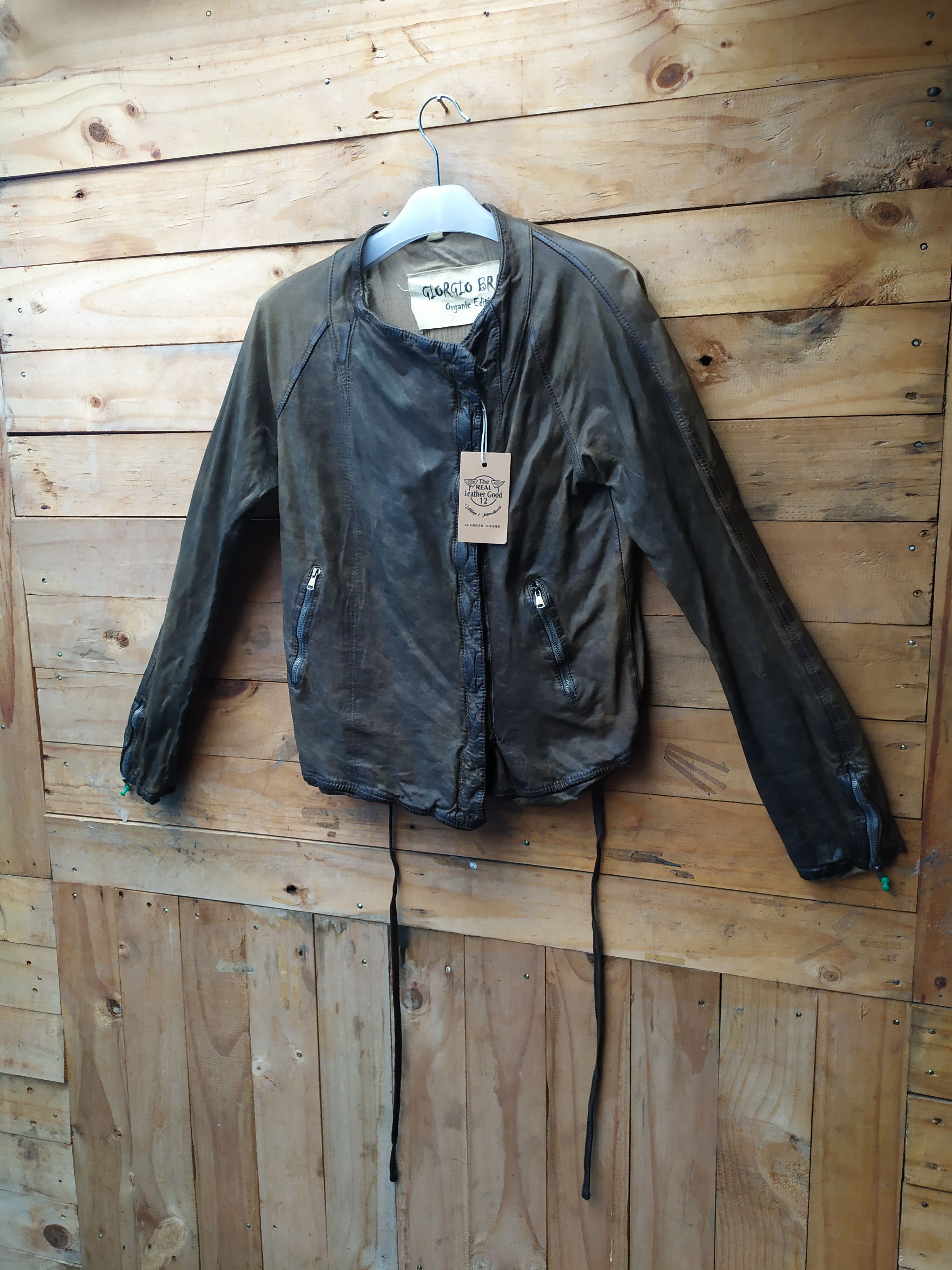 Giorgio Brato × Vintage GIORGIO BRATO ORGANIC EDITION LEATHER JACKET RARE!! Size US XS / EU 42 / 0 - 6 Thumbnail