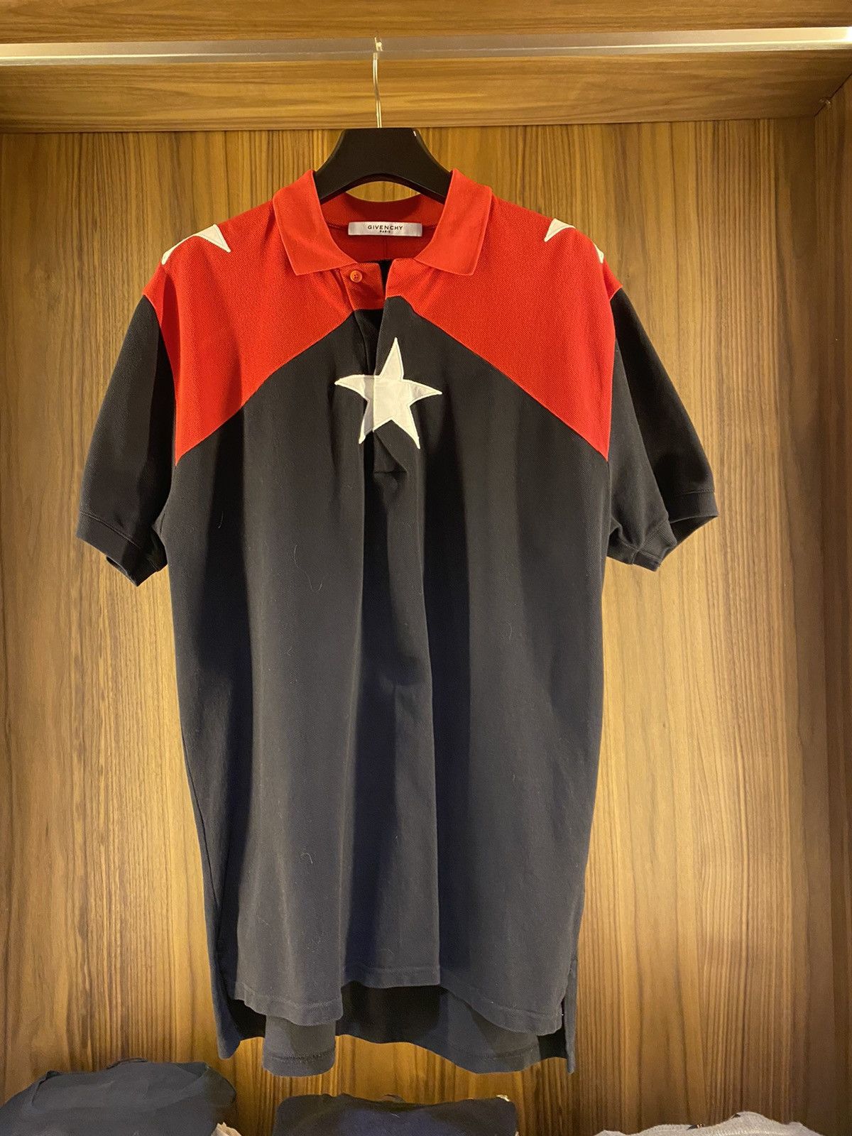 Givenchy Black & Red Classic sale Stars Polo