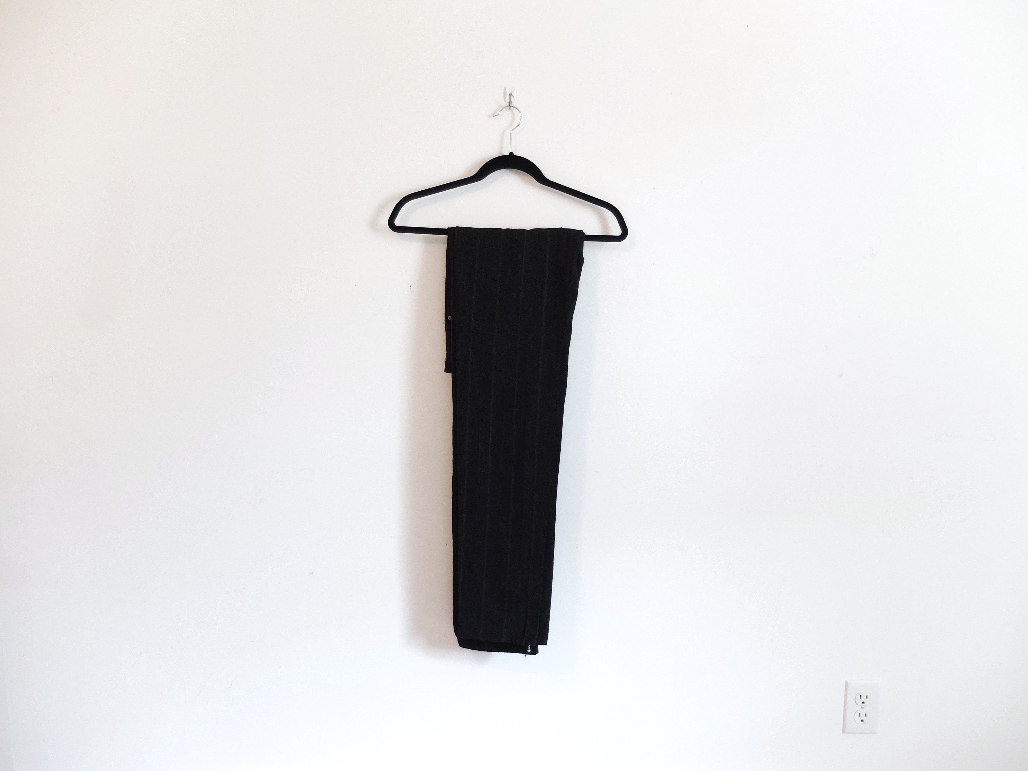 Wool striped zipper jeans