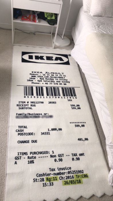 Ikea Virgil Abloh X Ikea Markerad Receipt Rug Grailed 2616