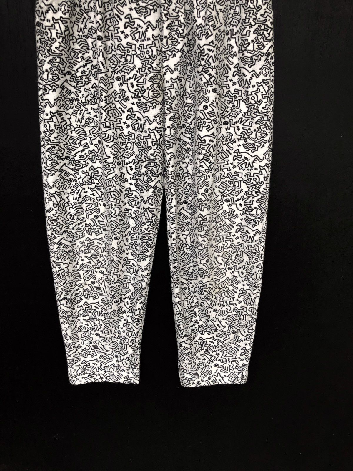 Jean-Michel Basquiat Keith Haring Animated Pop Art Overprint 🎈Gabardine Pants Size US 27 - 6 Thumbnail