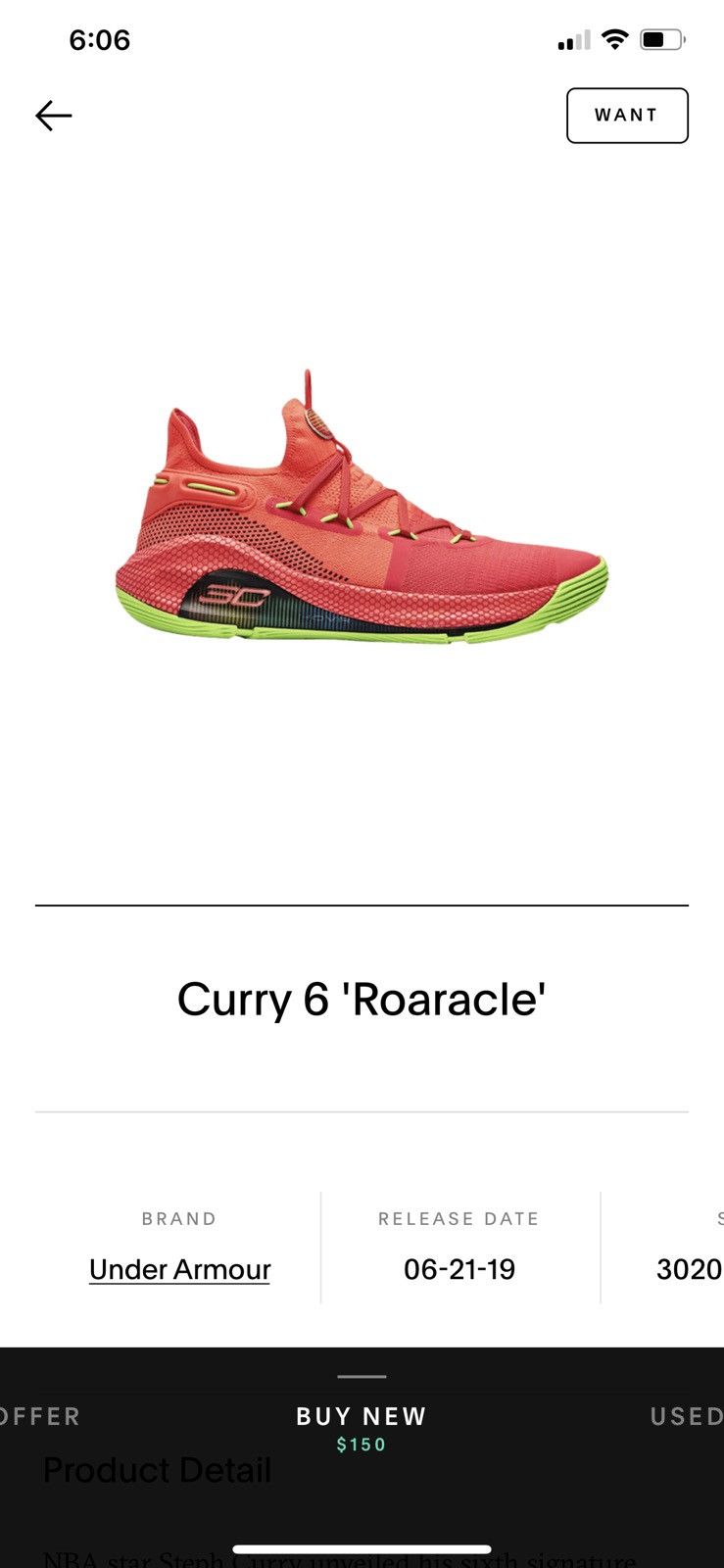 Under armour curry 6 roaracle discount