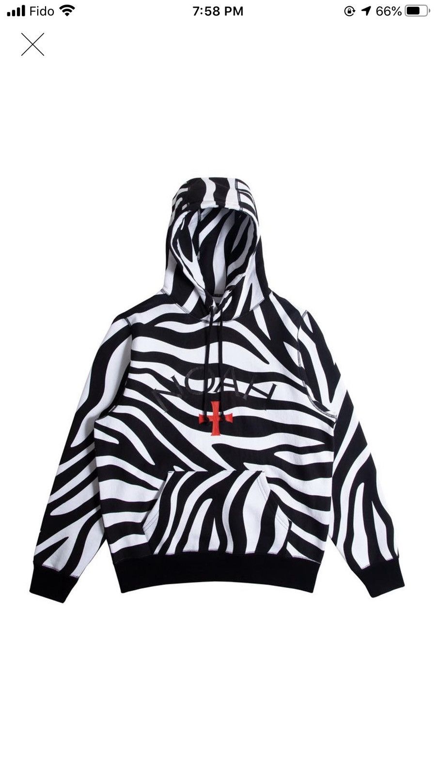 Noah noah core logo bad zebra print hoodie fw18 | Grailed
