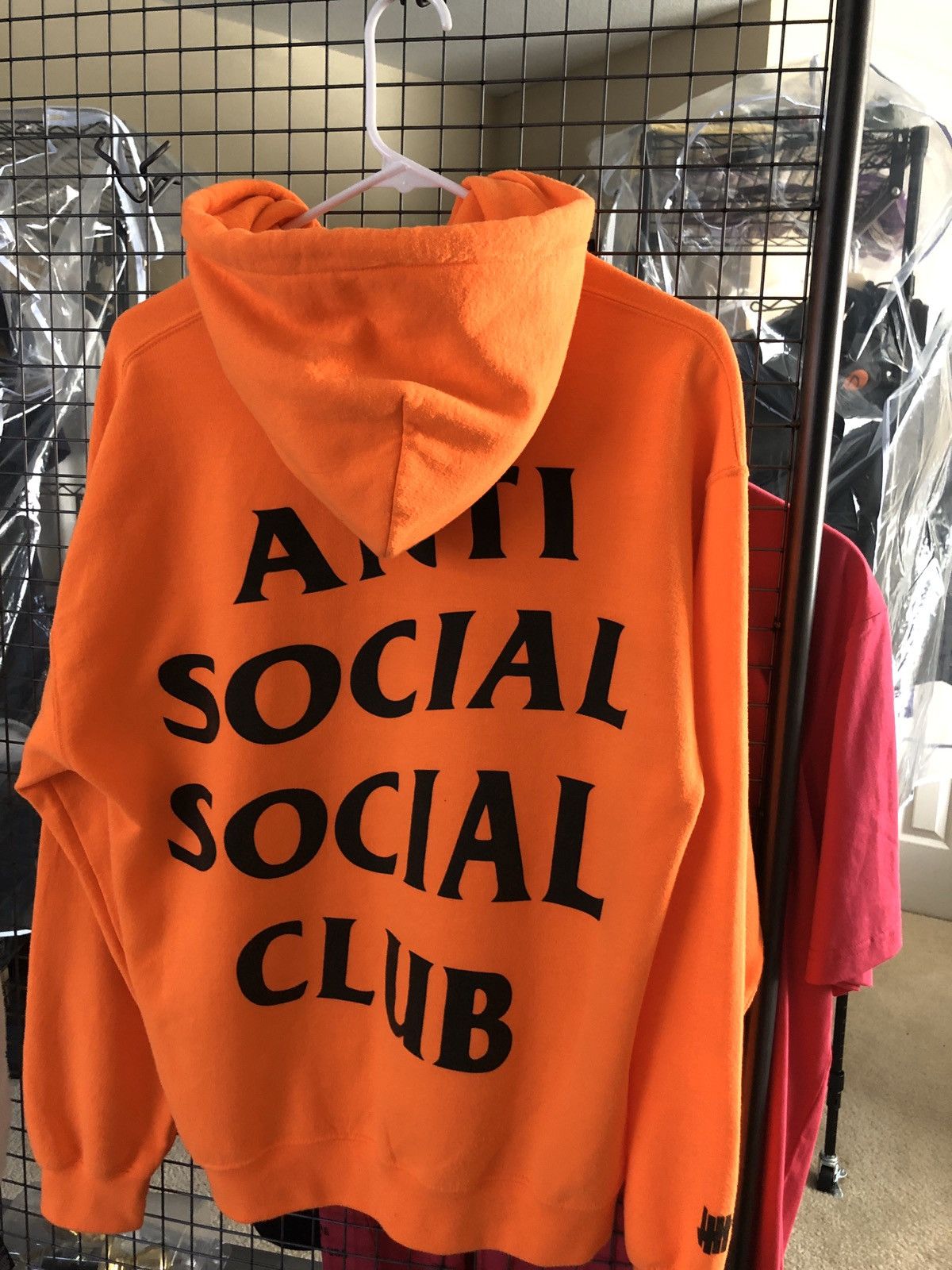 Anti Social Social Club Undefeated ASSC x Undefeated Orange Paranoid Hoodie Grailed