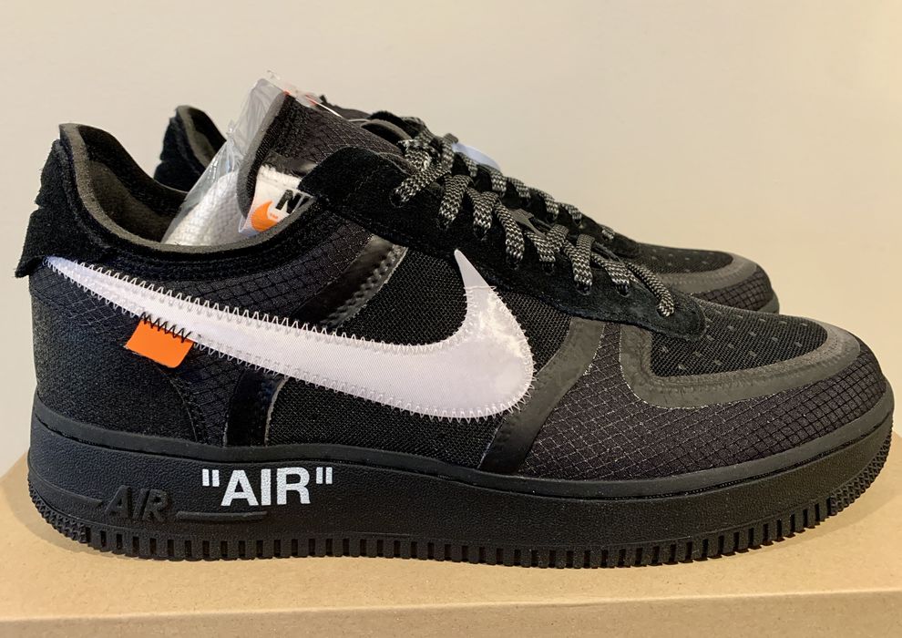 Off-white x nike air force 1 low hotsell black stockx