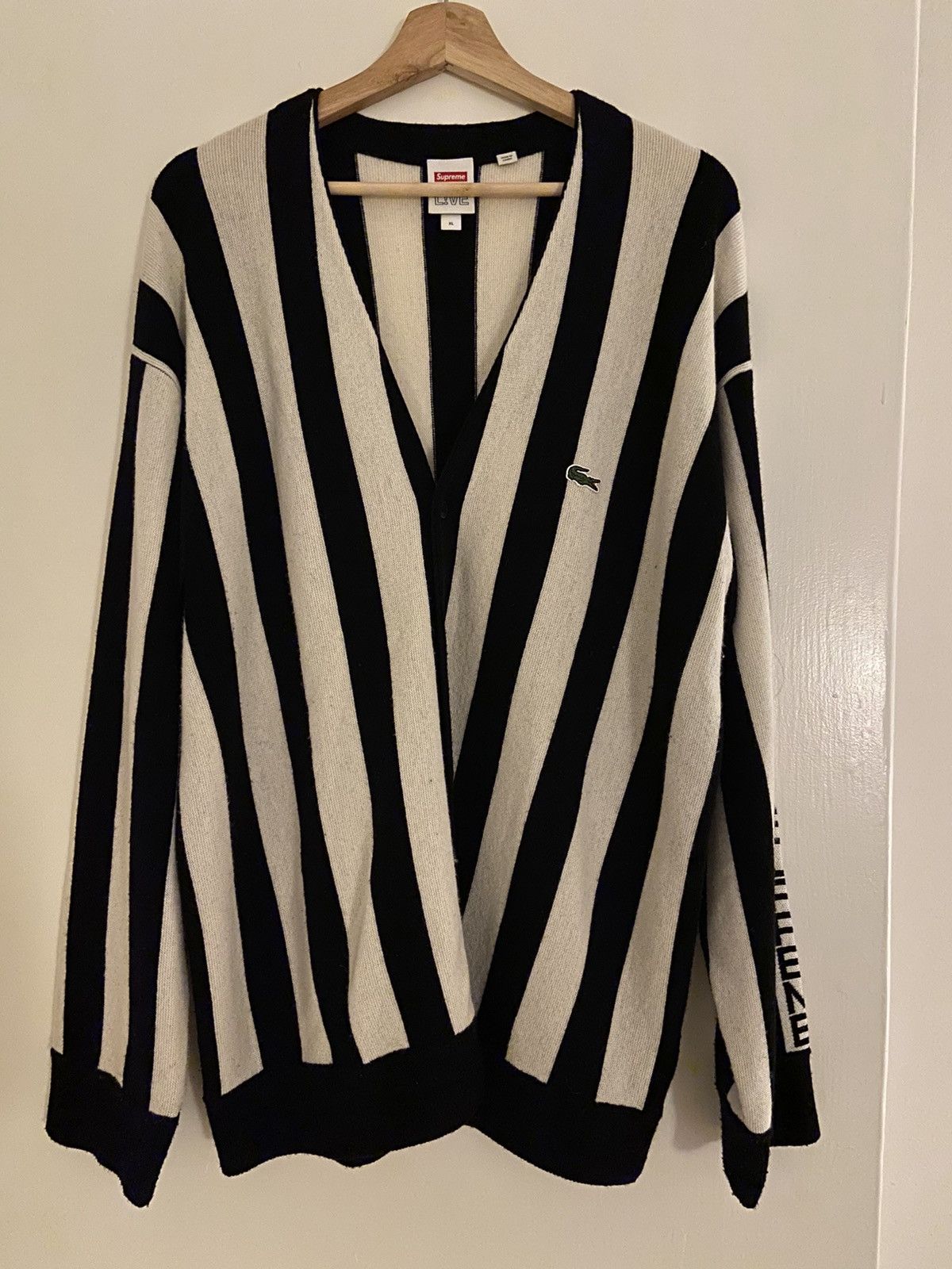 Supreme x LACOSTE Stripe Cardigan XL
