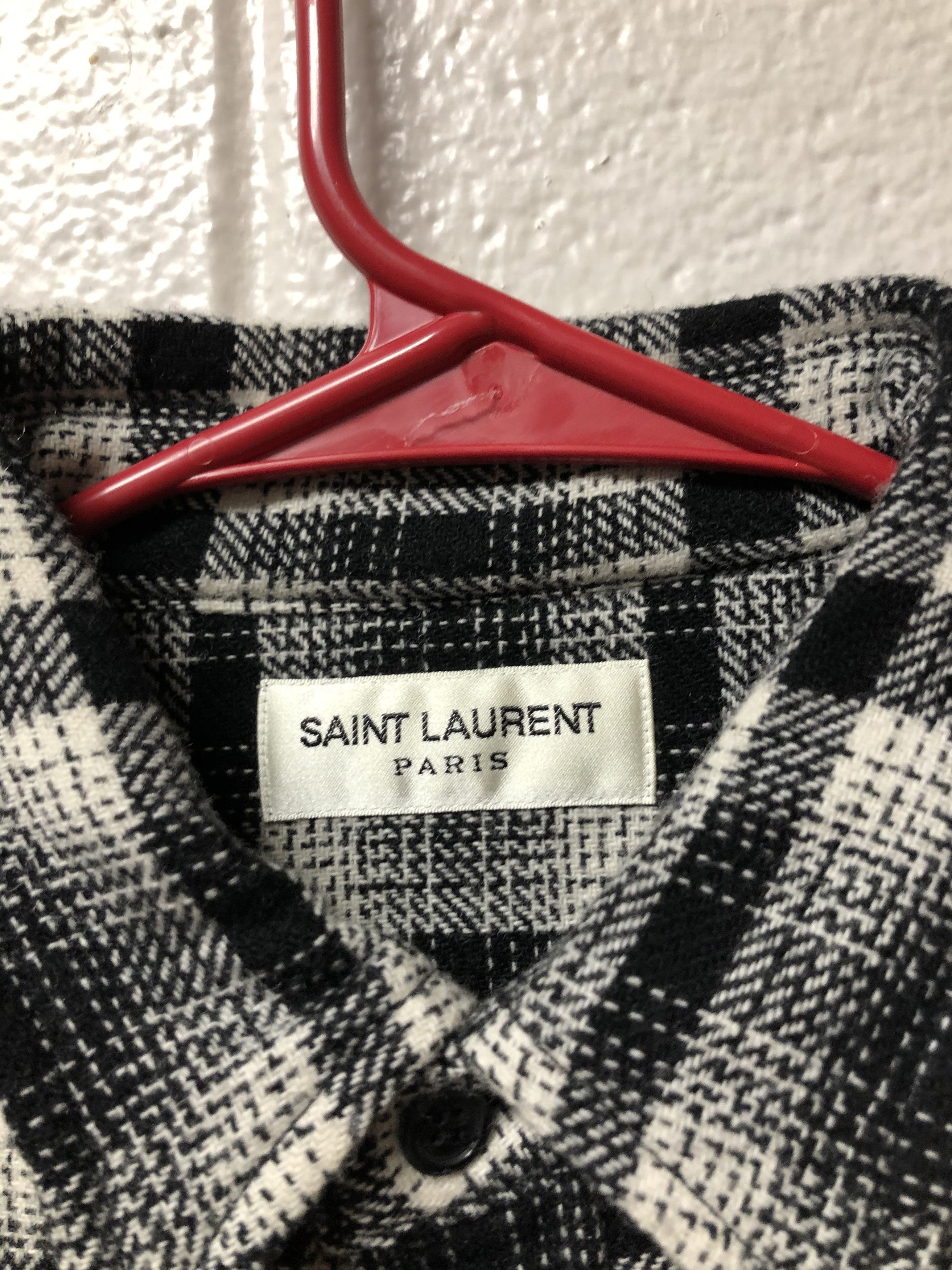 Saint Laurent Paris Saint Laurent Wool Plaid Shirt 16SS Size US XS / EU 42 / 0 - 3 Thumbnail