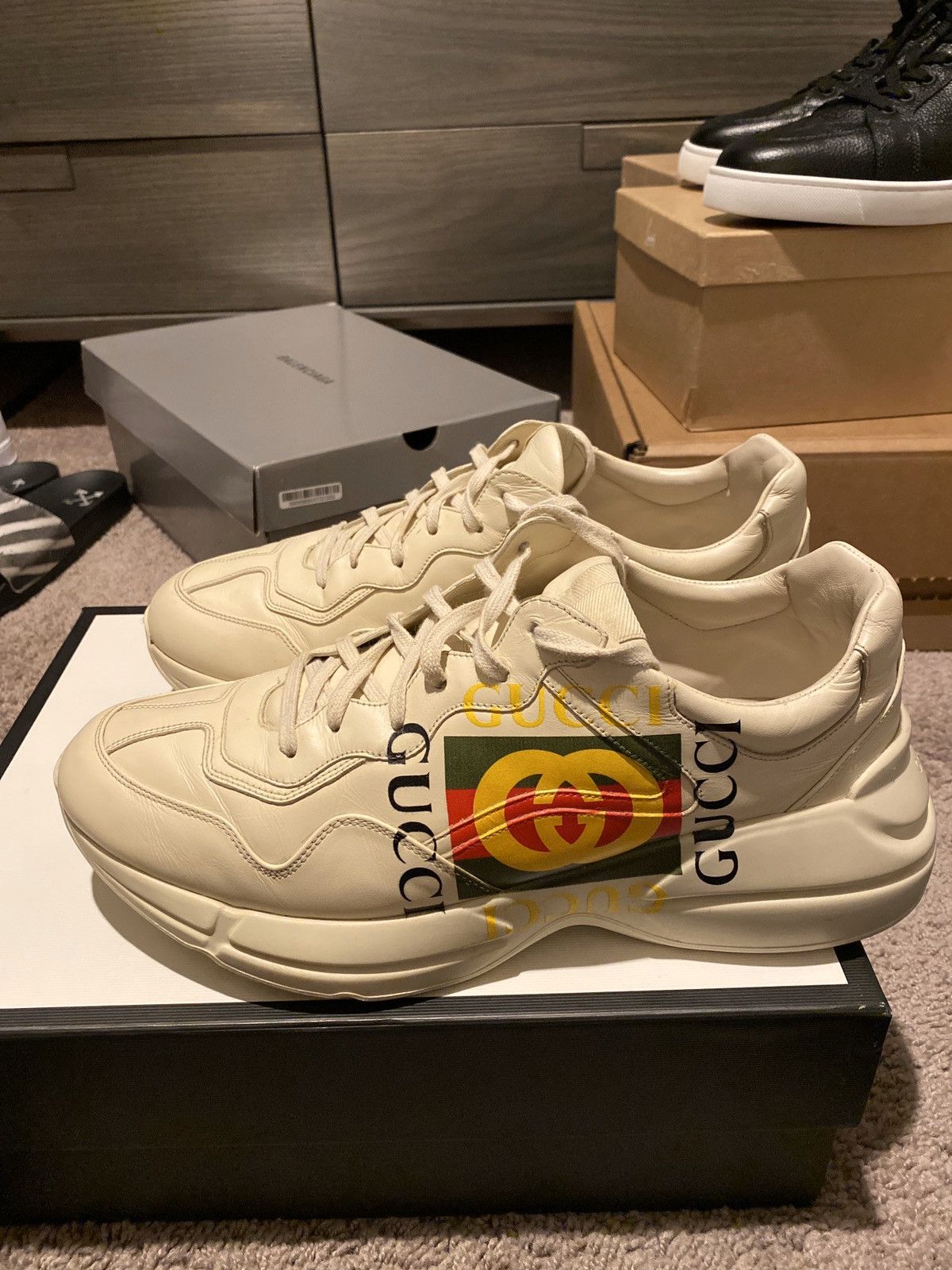 Gucci Rhyton Leather Sneaker Low Vintage Logo | Grailed