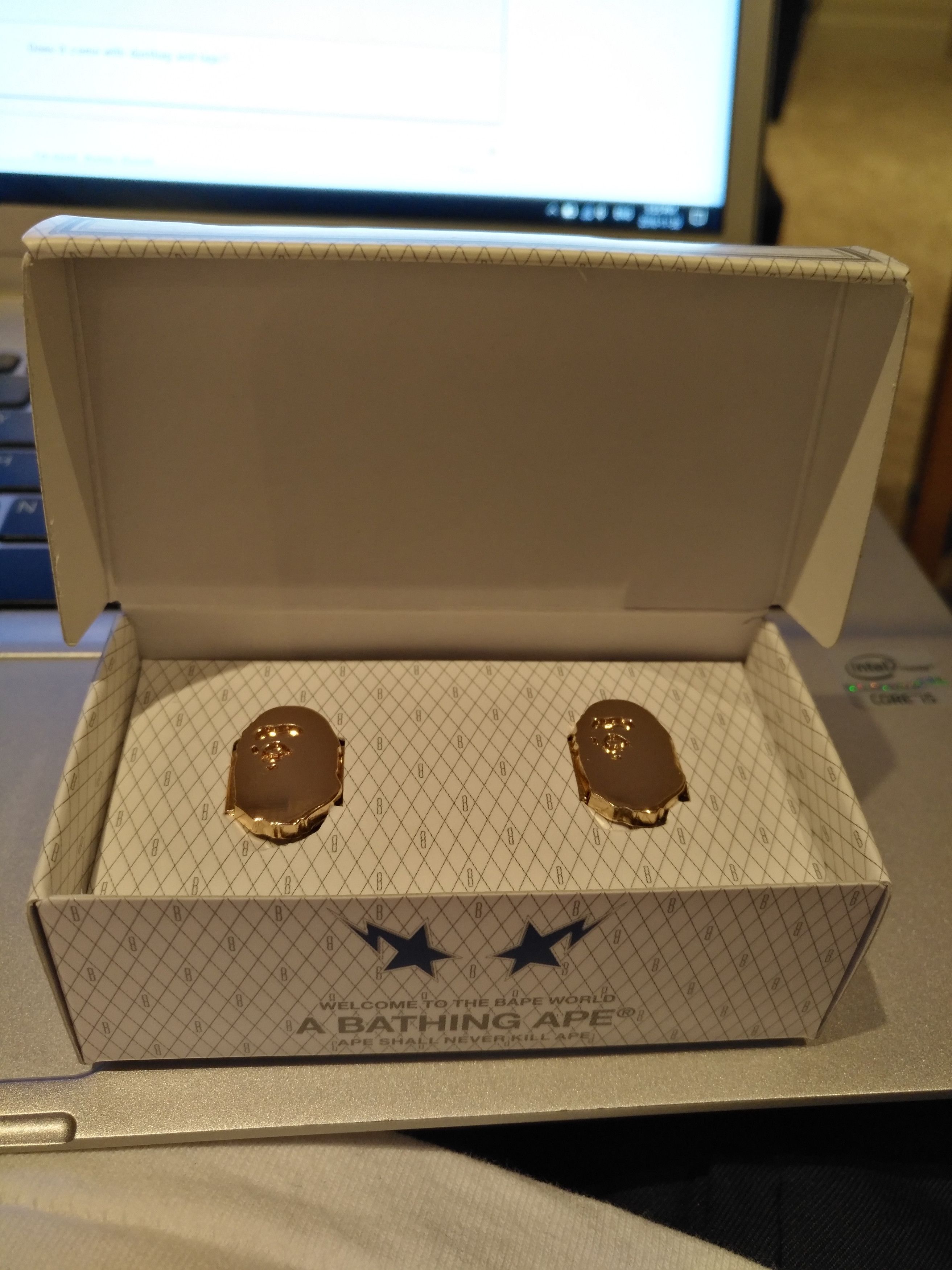 Gold Bape Shoelace charms