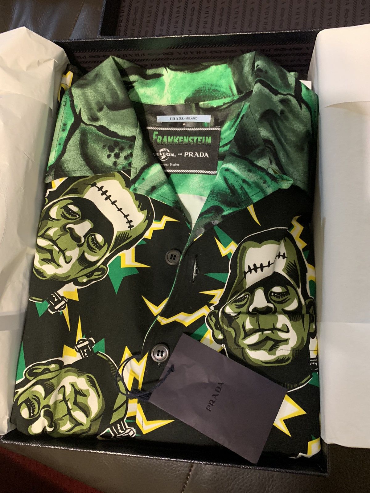 トップス PRADA x UNIVERSAL STUDIOS/FRANKENSTEIN Prada x Universal Studio Black Nylon Frankenstein Hand Print