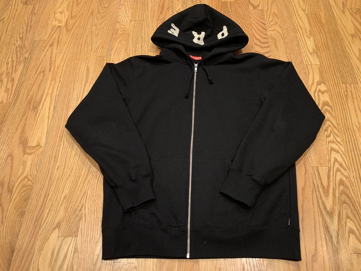 Supreme graffiti bull dog hoodie black