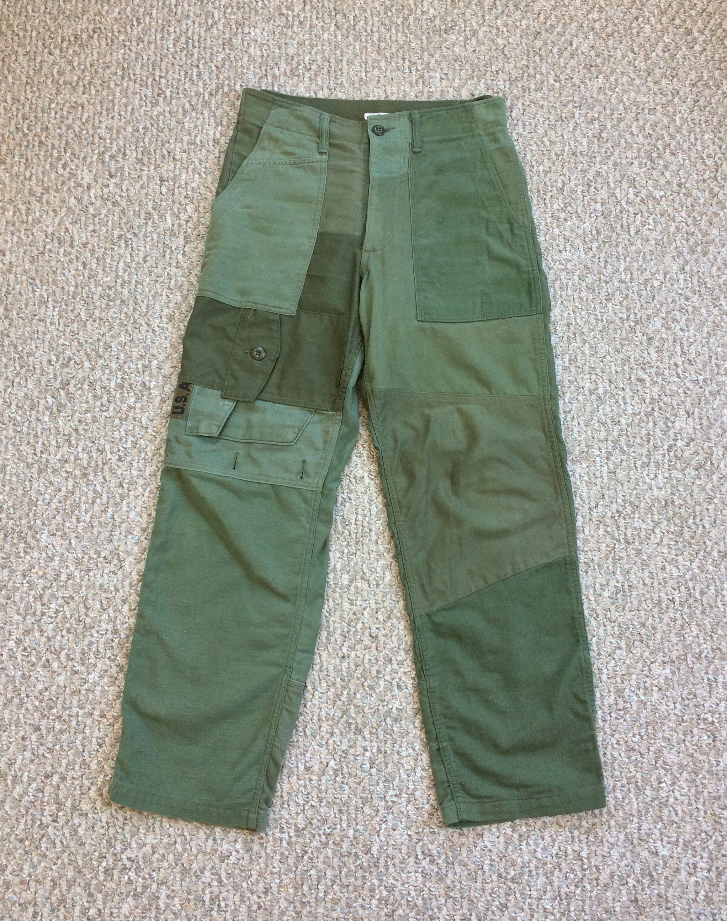 Pre-owned Needles Rebuild By  Cargo Pants In Army Green