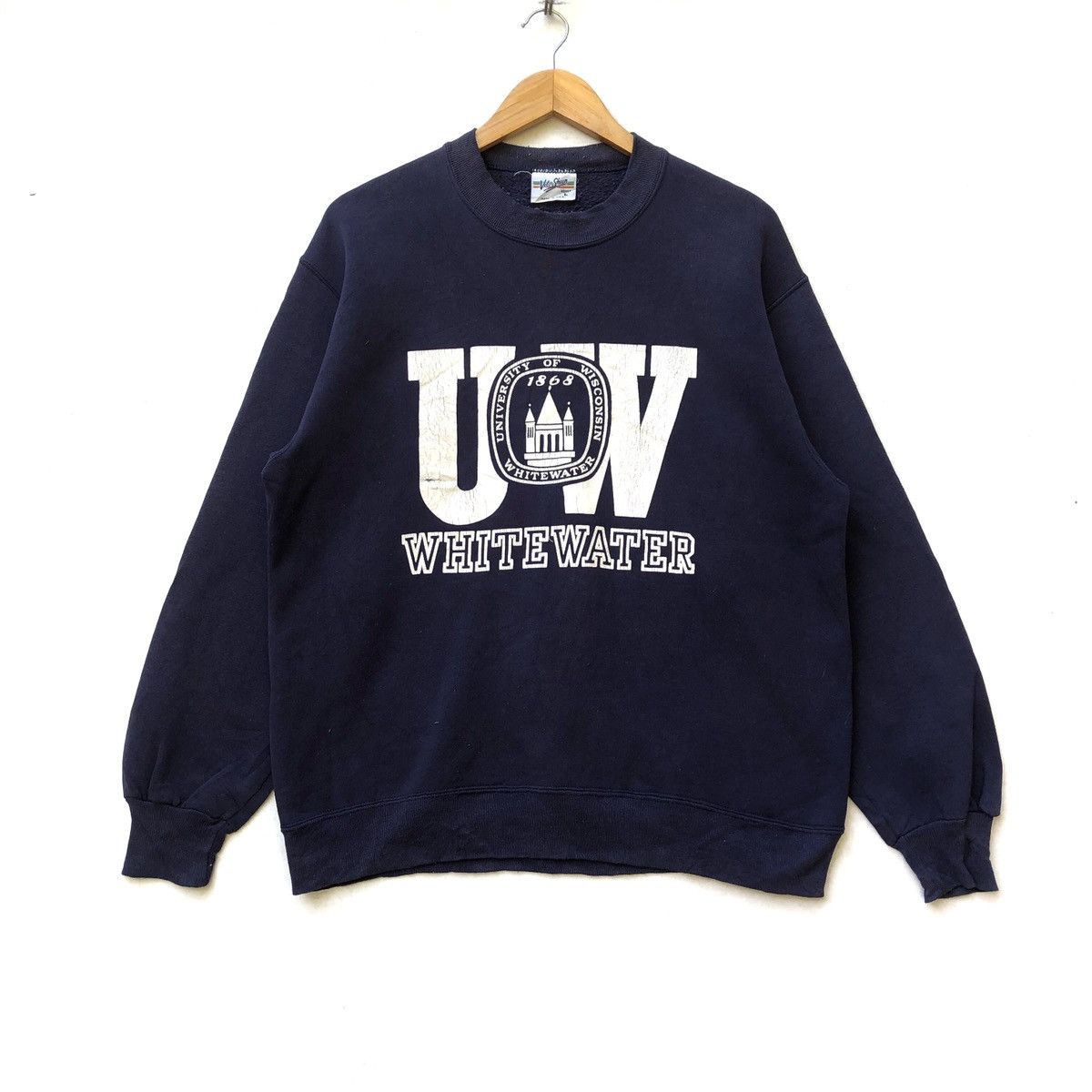 Vintage University Of Wisconsin White Water Sweatshirt Size US M / EU 48-50 / 2 - 1 Thumbnail