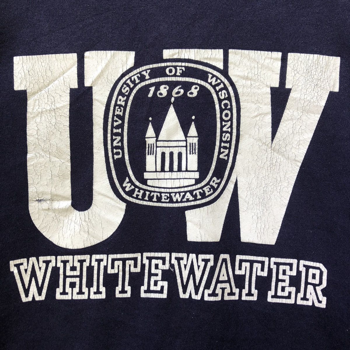 Vintage University Of Wisconsin White Water Sweatshirt Size US M / EU 48-50 / 2 - 2 Thumbnail