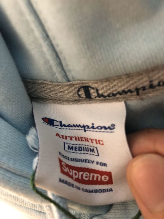 Supreme Champion Hooded Sweatshirt (SS18) Light Blue