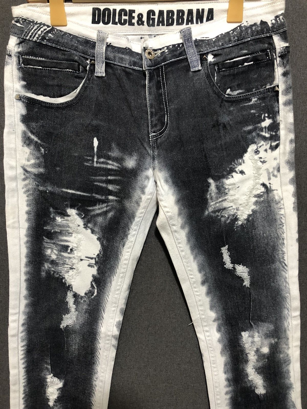 Dolce & Gabbana Dolce & Gabbana Ripped Stone Wash Skinny Distressed Denim Size US 32 / EU 48 - 3 Thumbnail