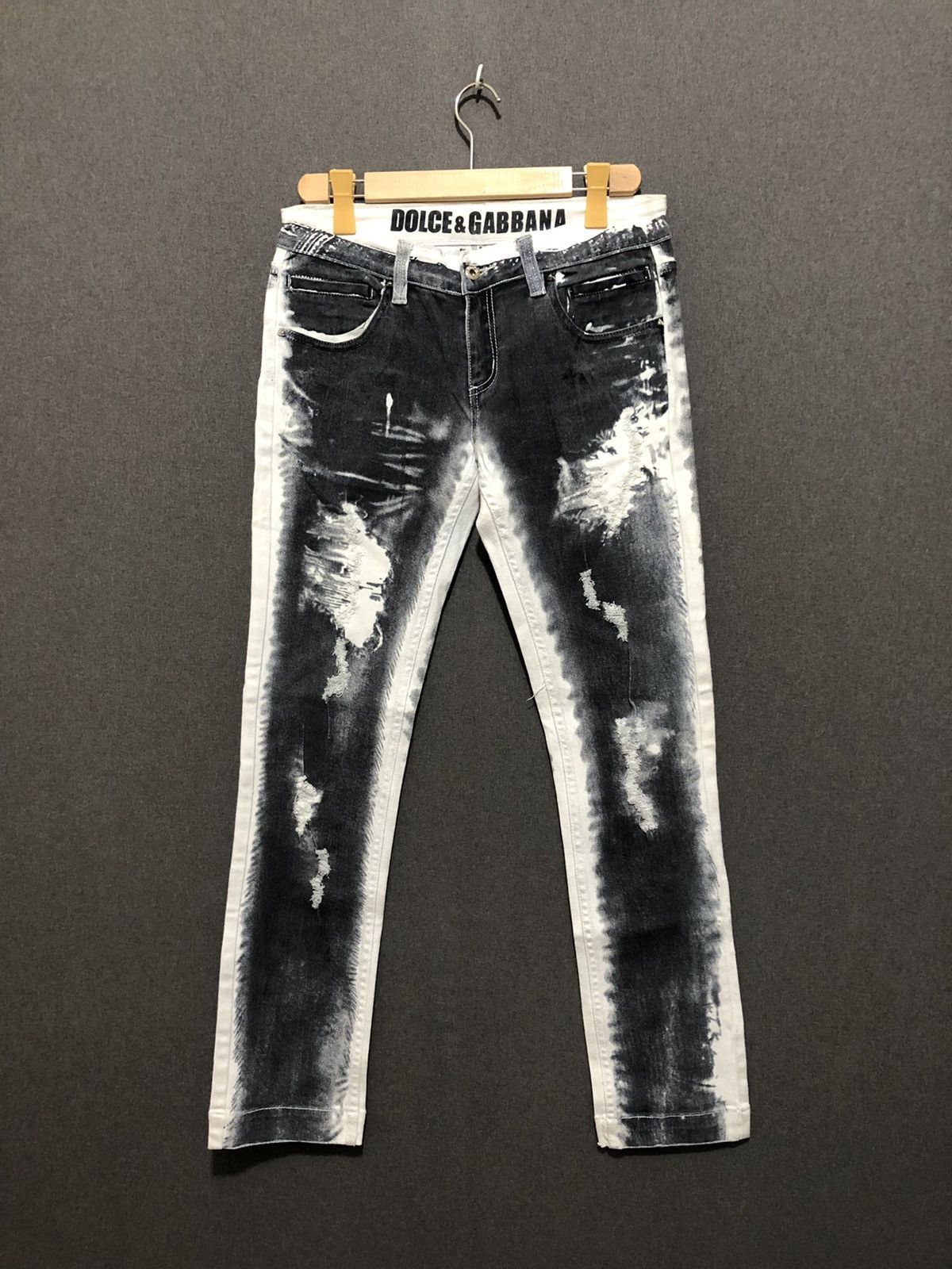 Dolce & Gabbana Ripped Stone Wash Skinny Distressed Denim