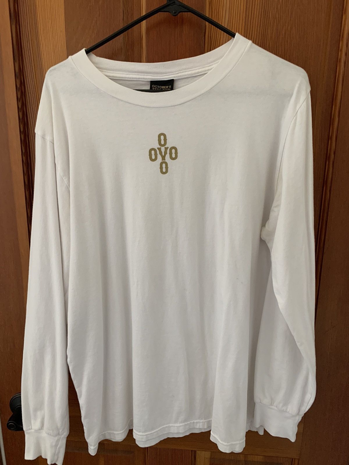 White Long Sleve OVO lettering Tops