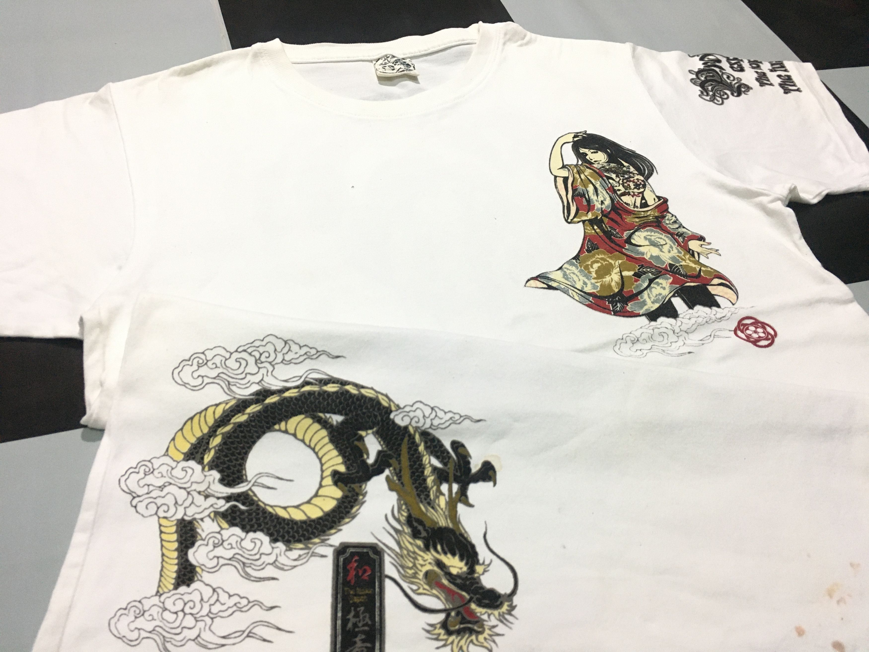 Hysteric Glamour × Japanese Brand × Vintage 🔥 Vintage Fusion Japan Shirt Tattoo Girl Dragon Double Side Size US M / EU 48-50 / 2 - 3 Thumbnail