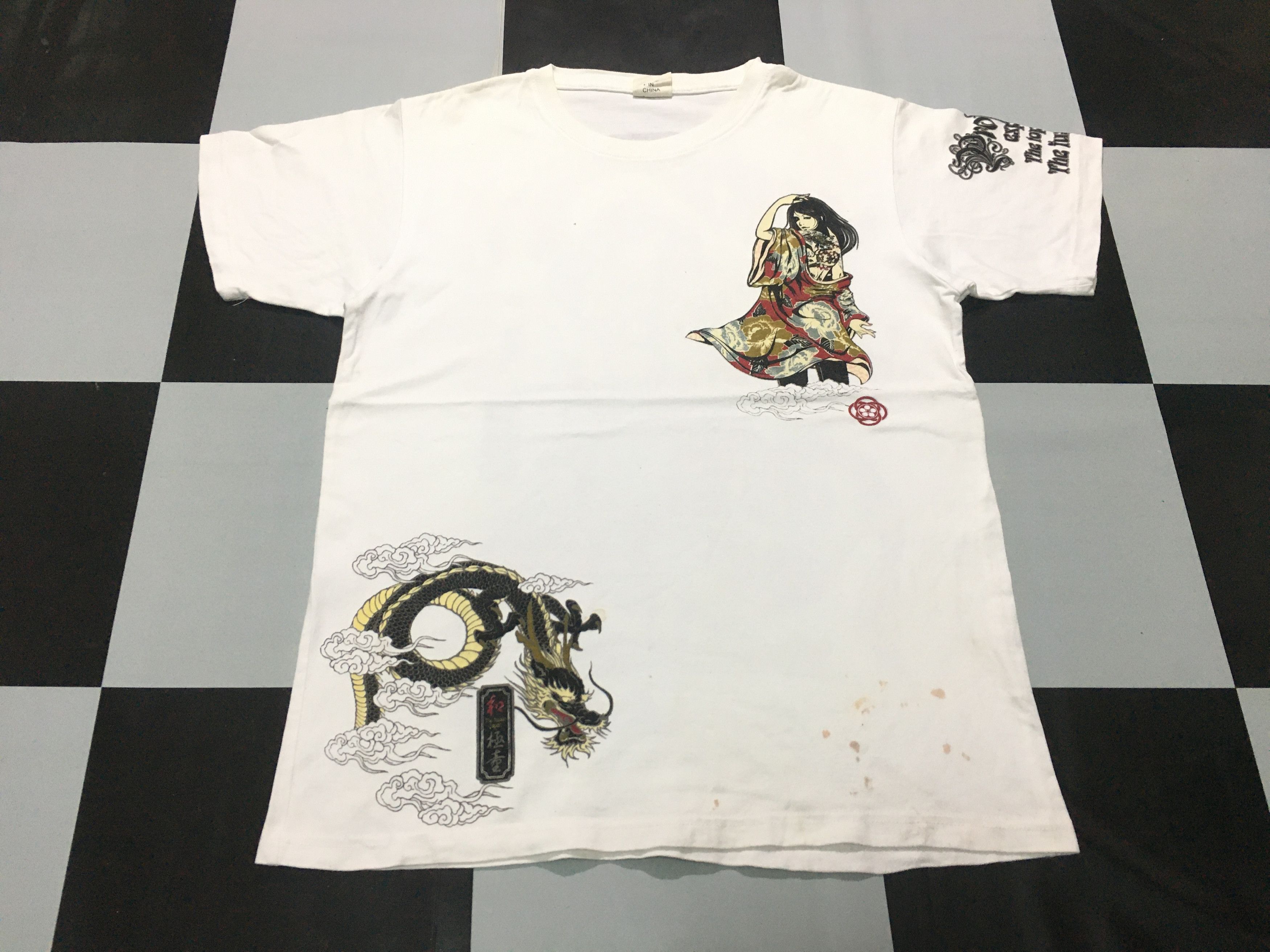 Hysteric Glamour × Japanese Brand × Vintage 🔥 Vintage Fusion Japan Shirt Tattoo Girl Dragon Double Side Size US M / EU 48-50 / 2 - 4 Thumbnail
