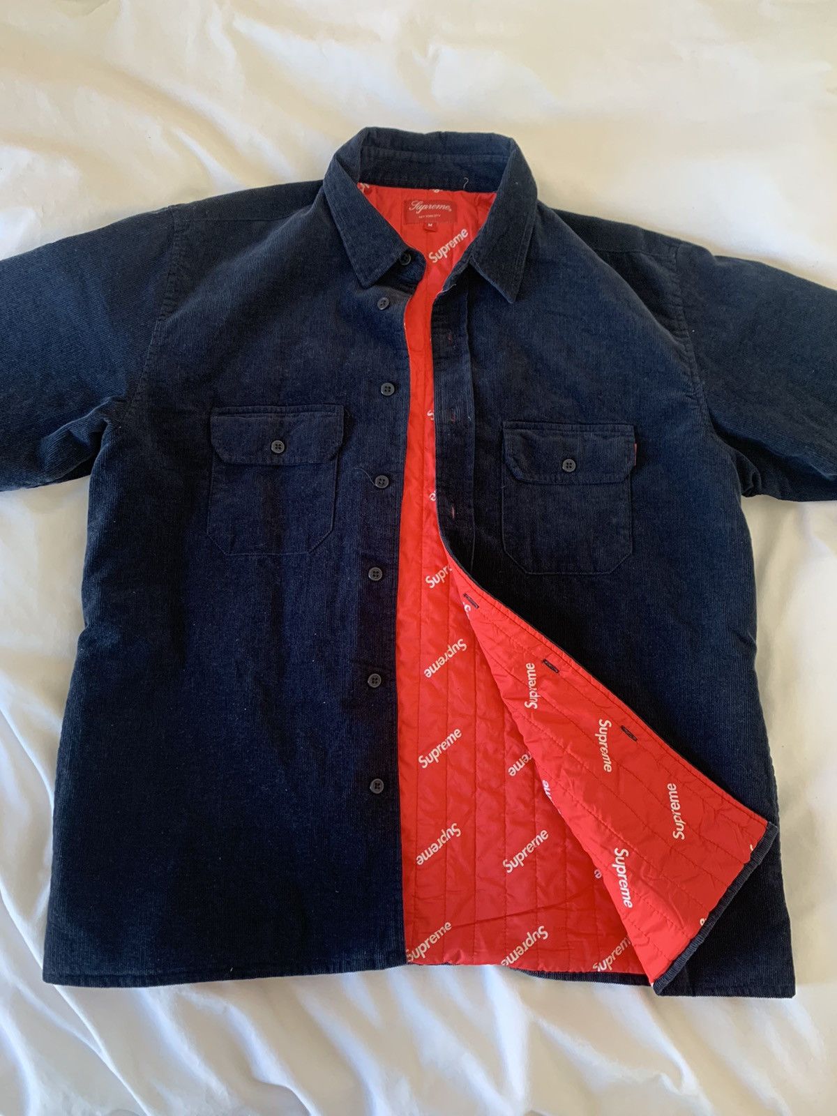 Supreme Supreme Corduroy Quilted Shirt Jacket FW17 Grailed