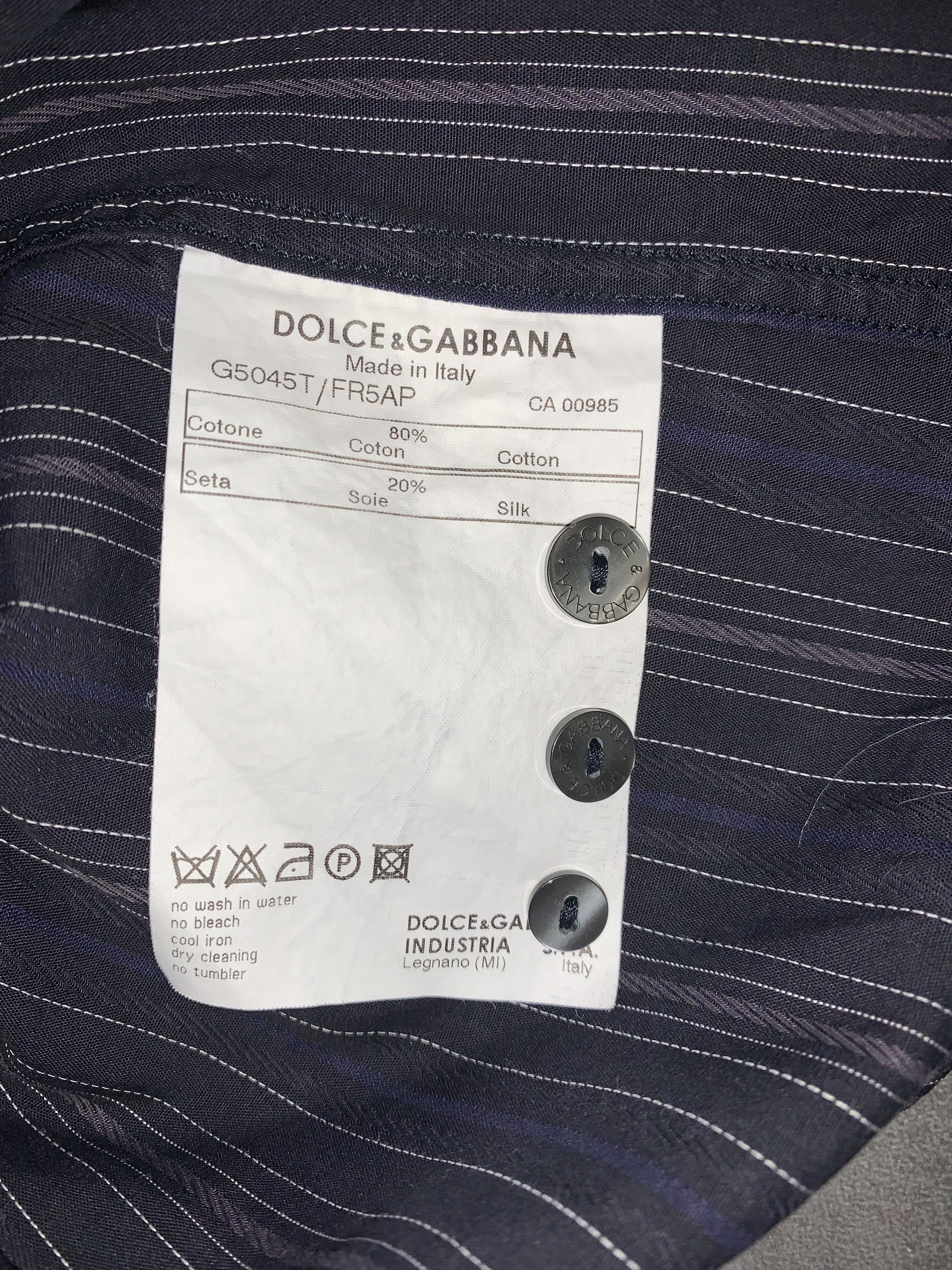 Dolce & Gabbana Dolce & Gabbana Silk Striped Shirt Size US M / EU 48-50 / 2 - 9 Thumbnail