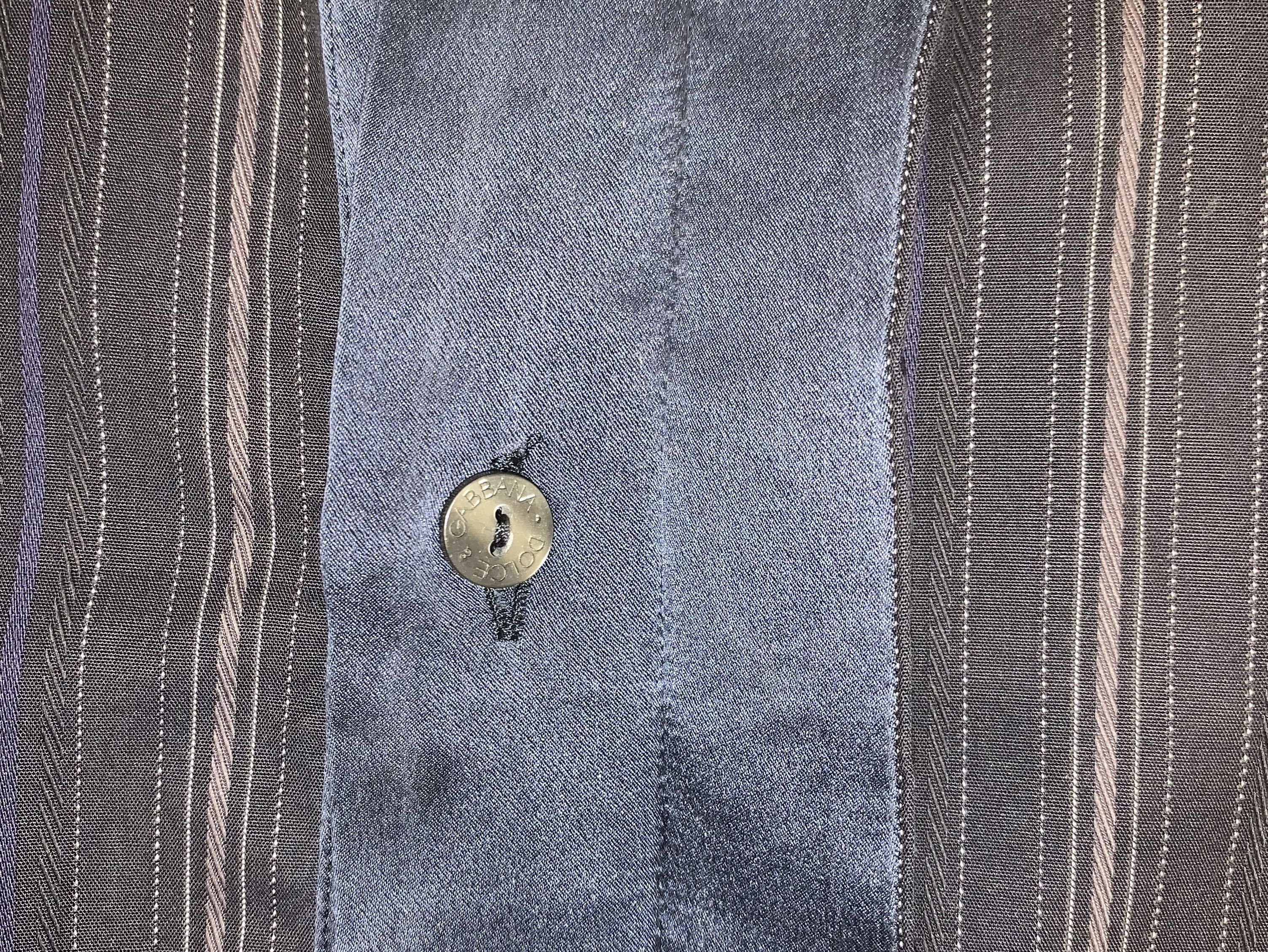 Dolce & Gabbana Dolce & Gabbana Silk Striped Shirt Size US M / EU 48-50 / 2 - 7 Thumbnail