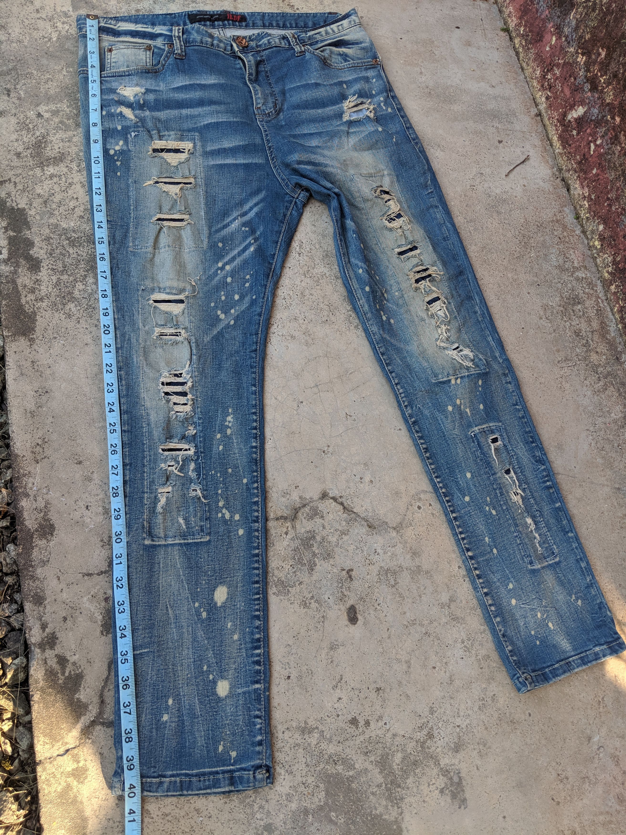 Japanese Brand ILDF street make it punk jeans/strench/slim-fit Size US 34 / EU 50 - 7 Thumbnail