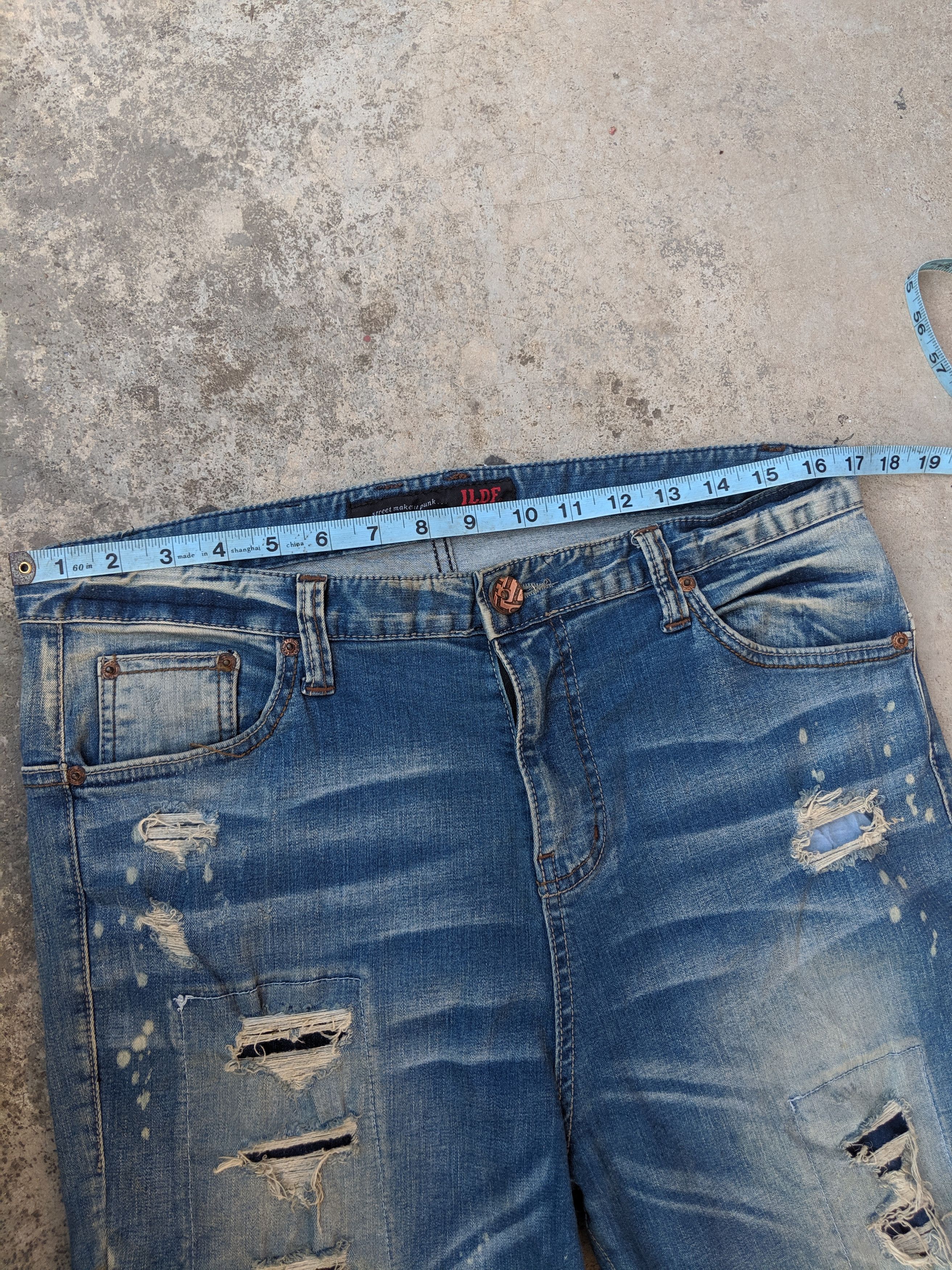 Japanese Brand ILDF street make it punk jeans/strench/slim-fit Size US 34 / EU 50 - 5 Thumbnail