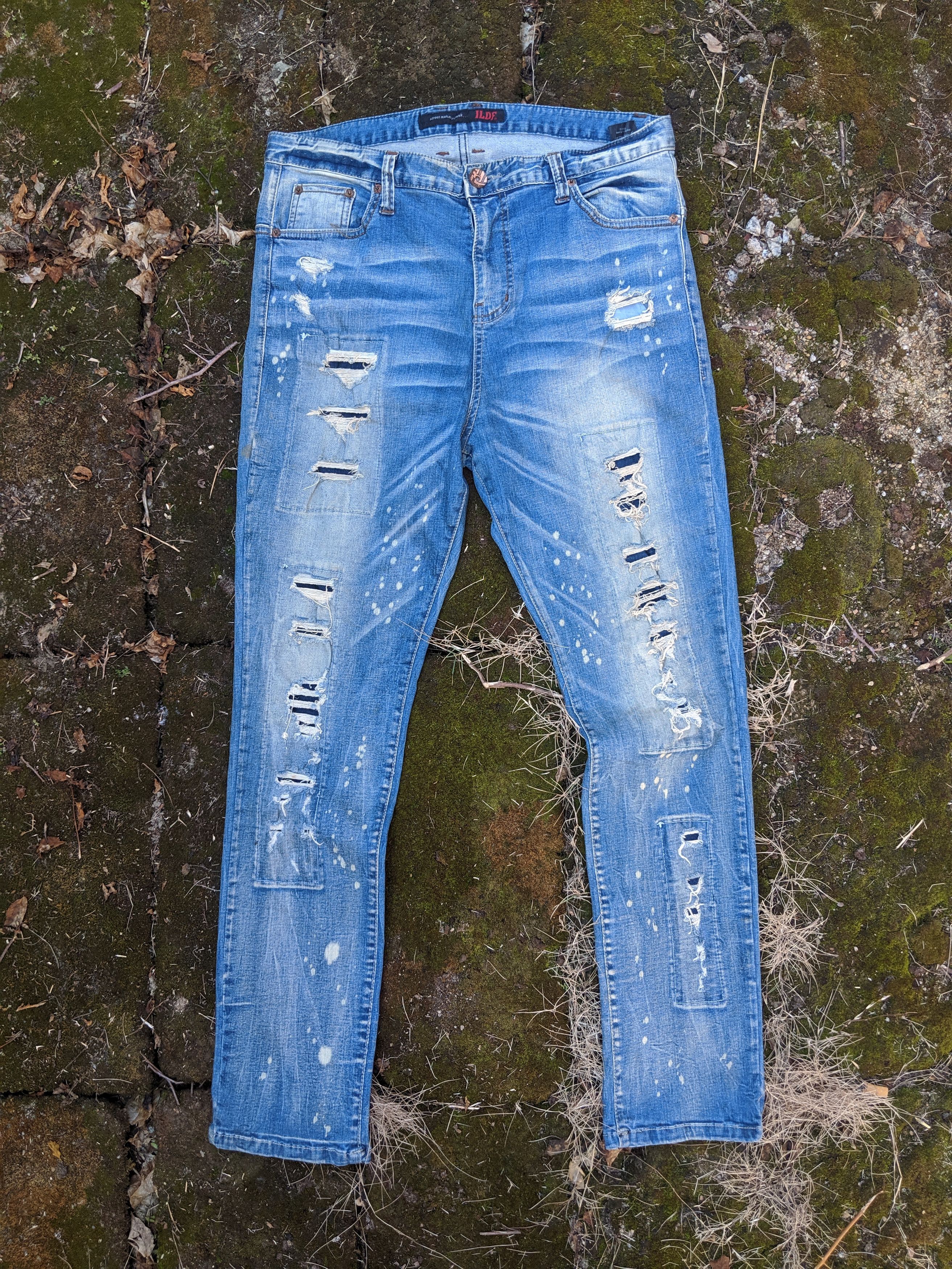 Japanese Brand ILDF street make it punk jeans/strench/slim-fit Size US 34 / EU 50 - 1 Thumbnail
