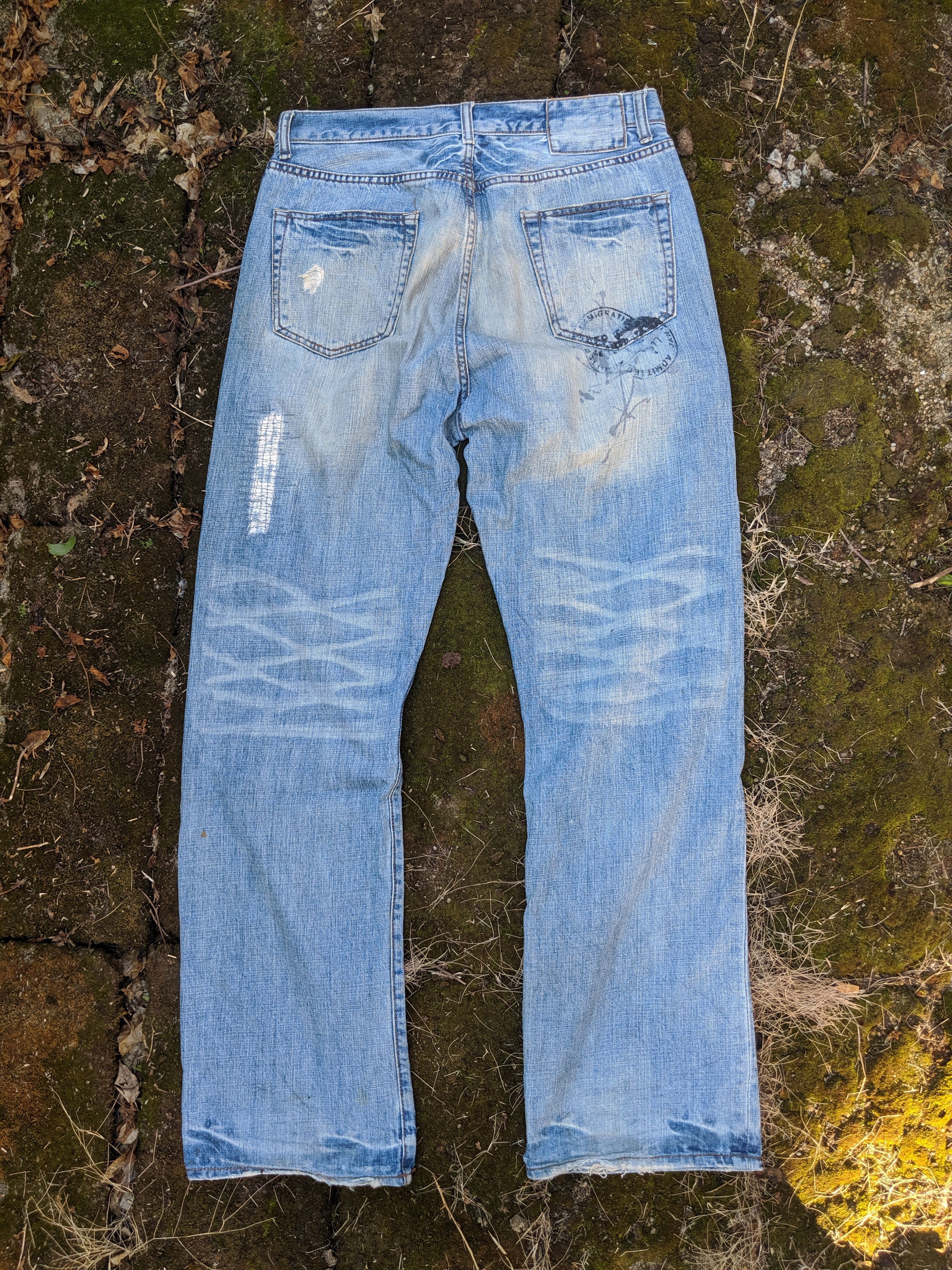 Global Work × Japanese Brand GLOBAL WORK Distressed Denim Arabic printed Jeans Size US 33 - 2 Thumbnail