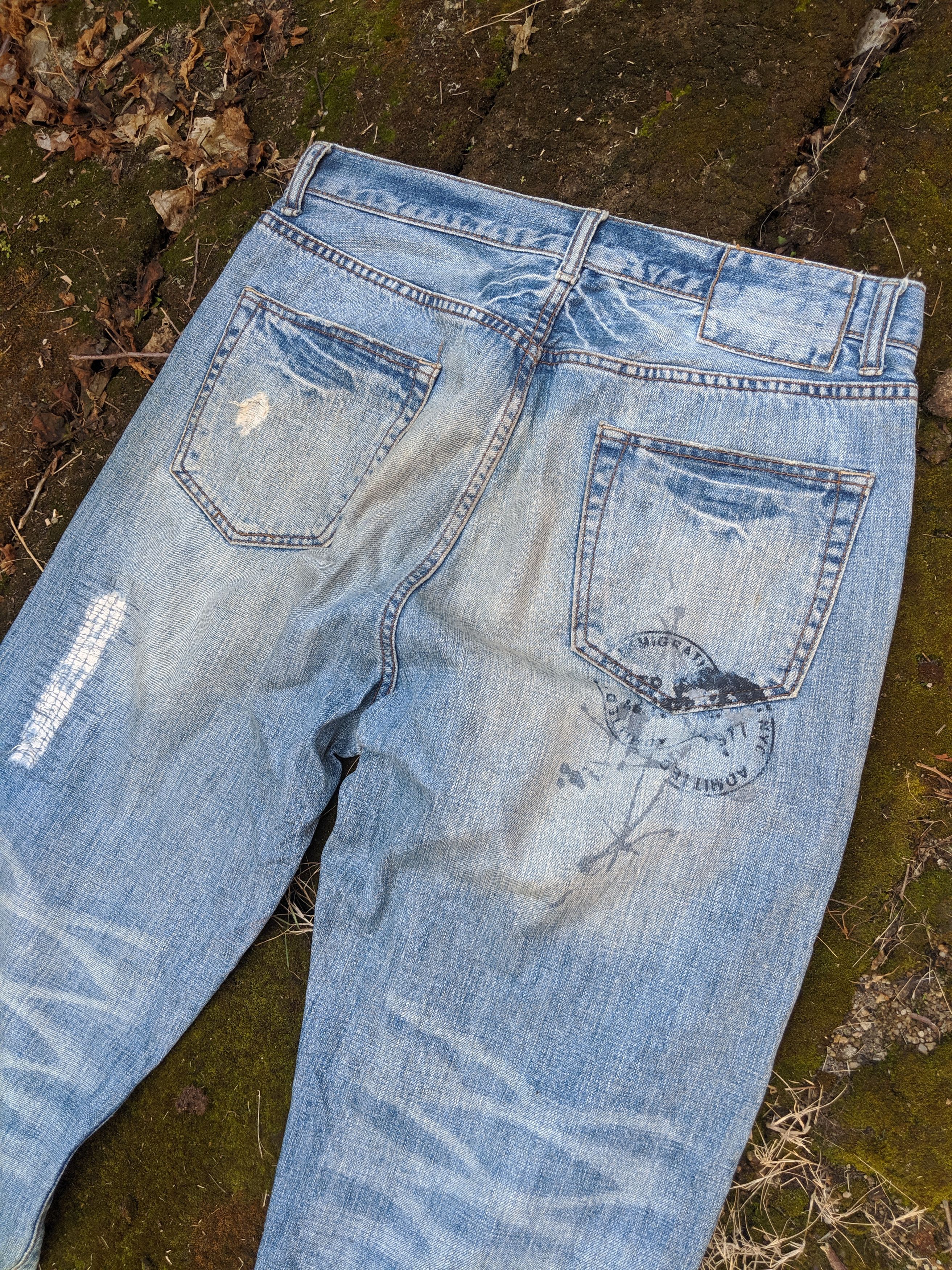 Global Work × Japanese Brand GLOBAL WORK Distressed Denim Arabic printed Jeans Size US 33 - 4 Thumbnail