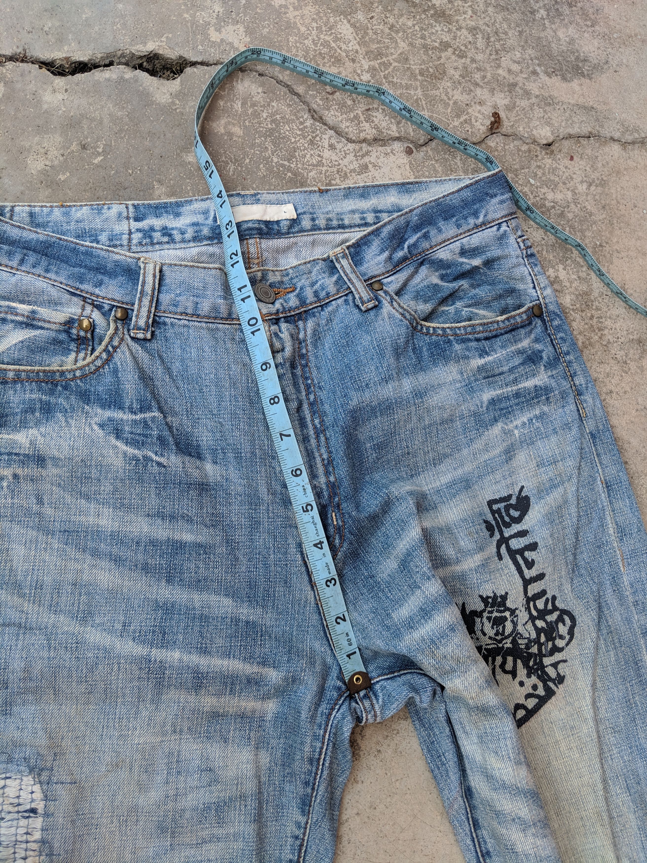 Global Work × Japanese Brand GLOBAL WORK Distressed Denim Arabic printed Jeans Size US 33 - 8 Thumbnail