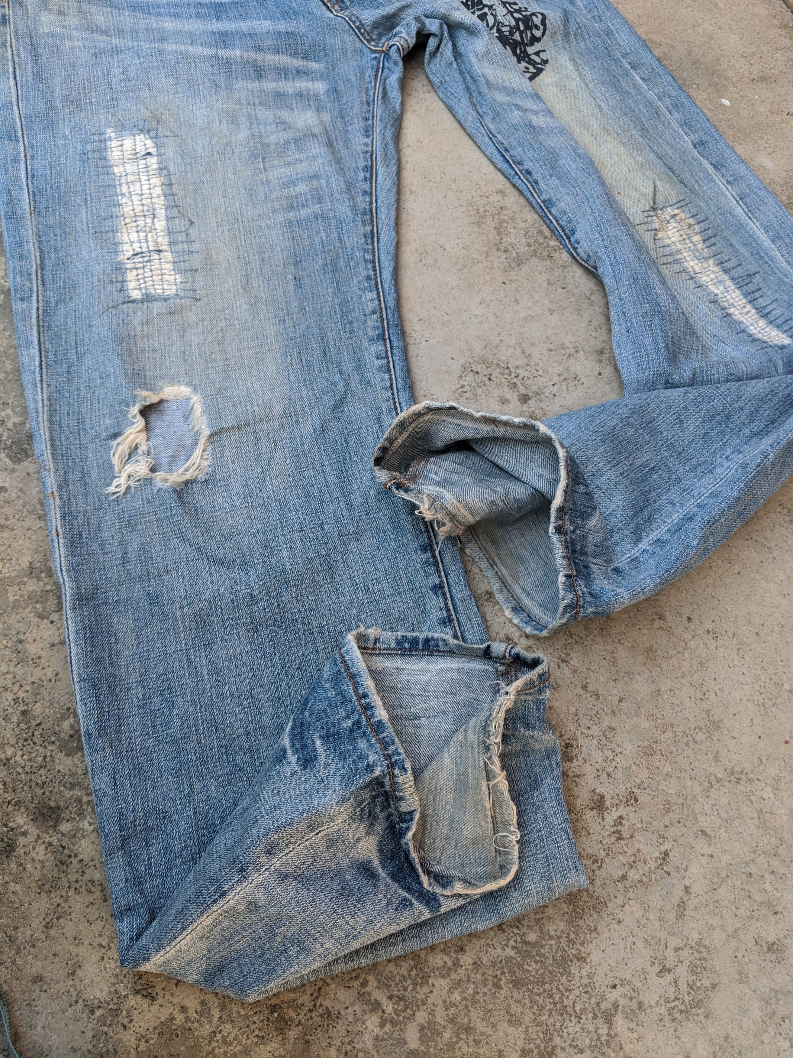 Global Work × Japanese Brand GLOBAL WORK Distressed Denim Arabic printed Jeans Size US 33 - 12 Thumbnail