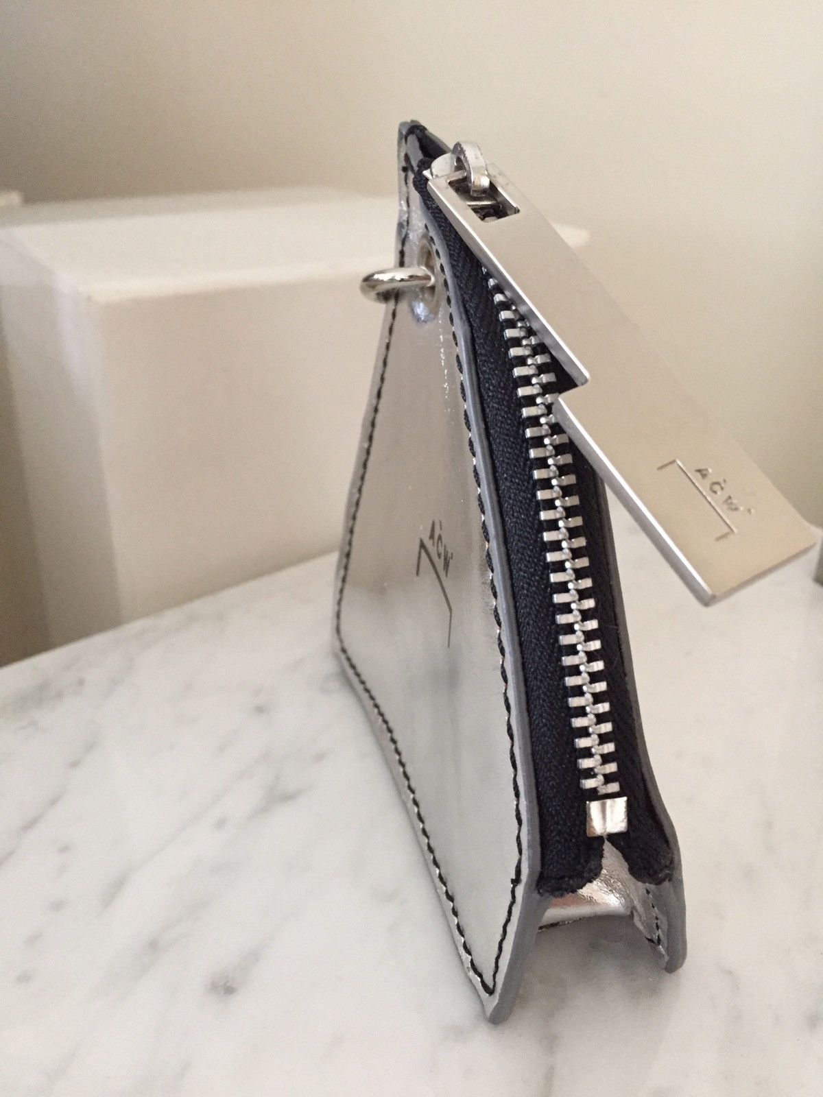 A-COLD-WALL* Small silver leather coin pouch Size ONE SIZE - 3 Thumbnail