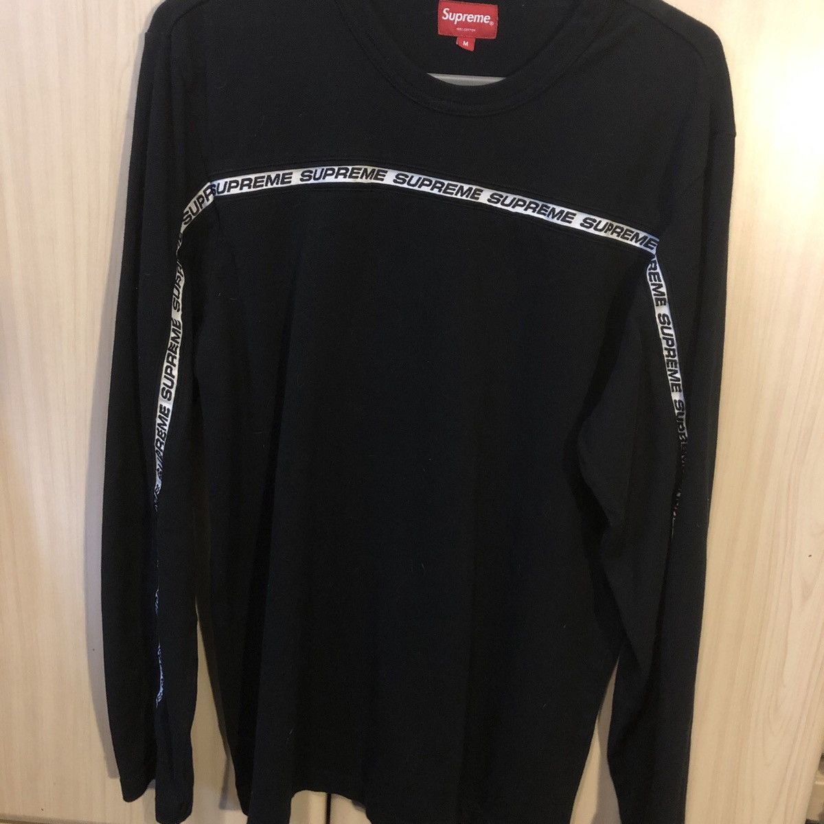 Supreme Tape Stripe L/S Pique Top | Grailed