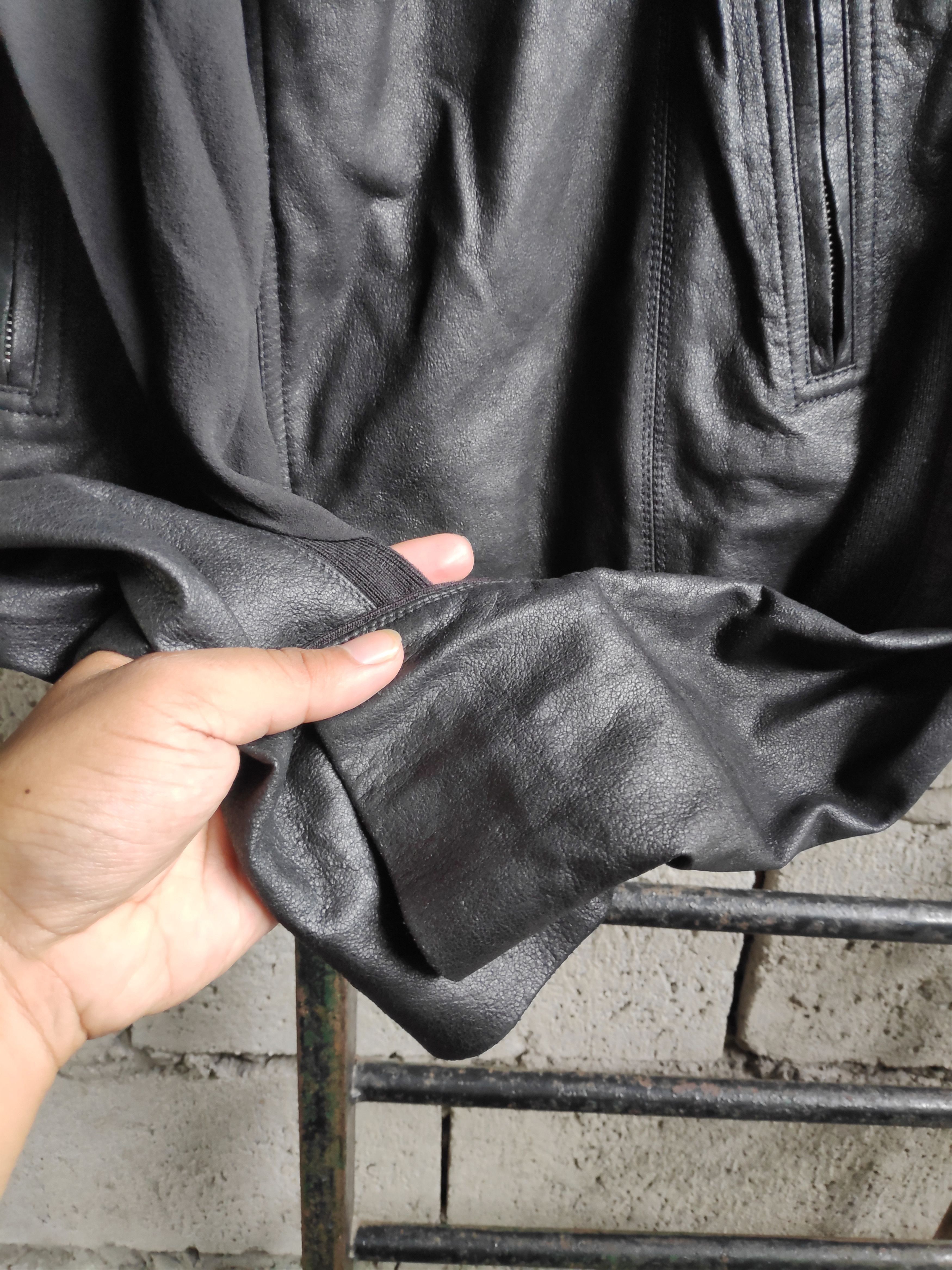 Rick Owens Black Asymmetrical Leather Jacket Silk Size US XS / EU 42 / 0 - 4 Thumbnail
