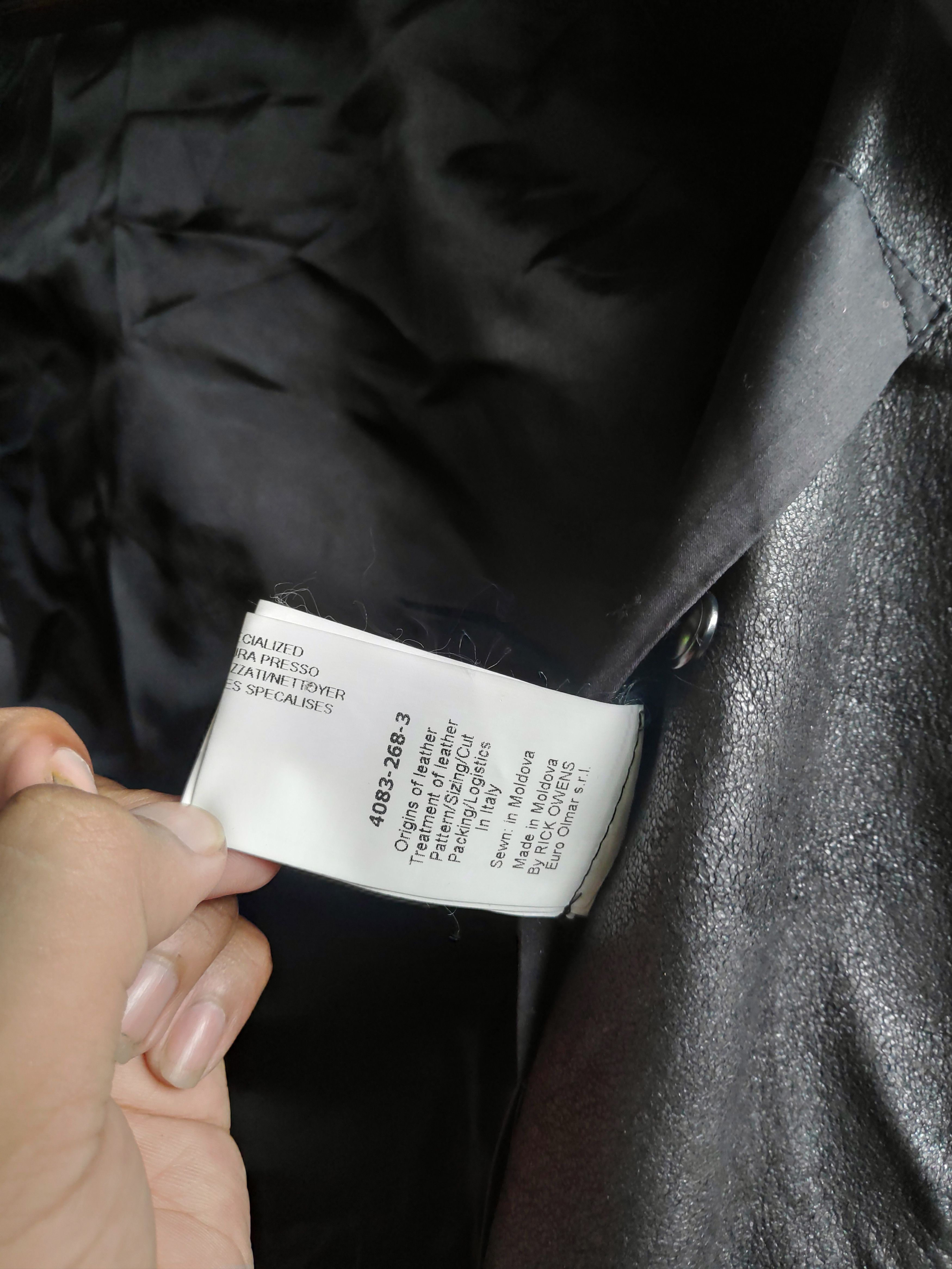 Rick Owens Black Asymmetrical Leather Jacket Silk Size US XS / EU 42 / 0 - 11 Thumbnail