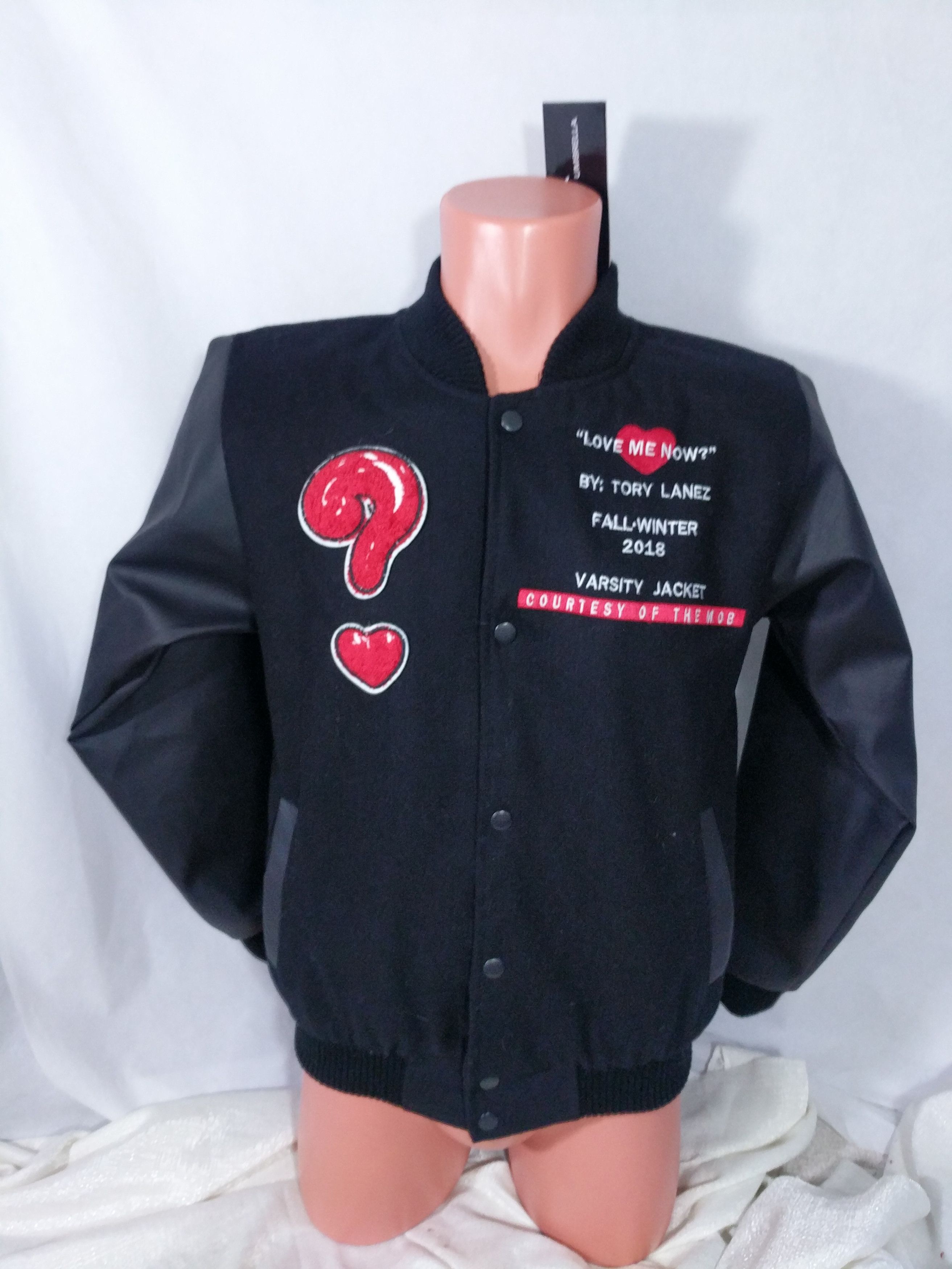 Forever Umbrella Tory Lanez Love Me Now Black Letterman Jacket Sz