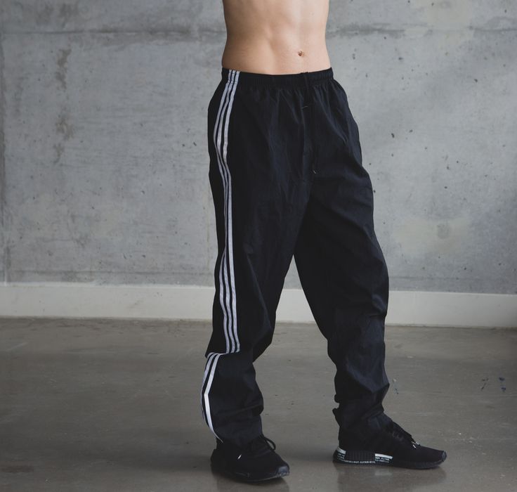 Adidas Large Vintage Adidas Track Pants - Sport Nylon Pants