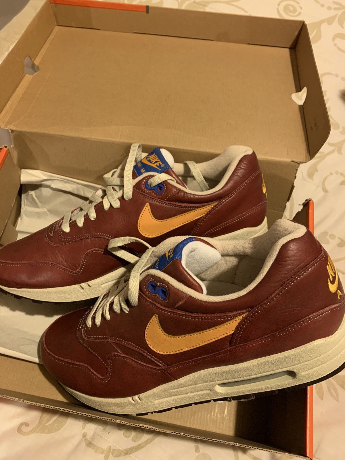 Nike Air Max 1 Premium Team Red Gold Leaf Birch Grailed