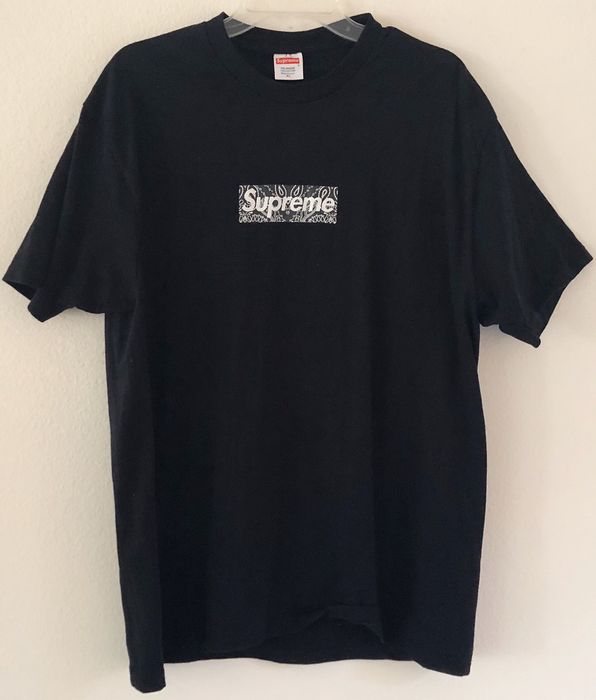 Supreme black bandana box logo online tee