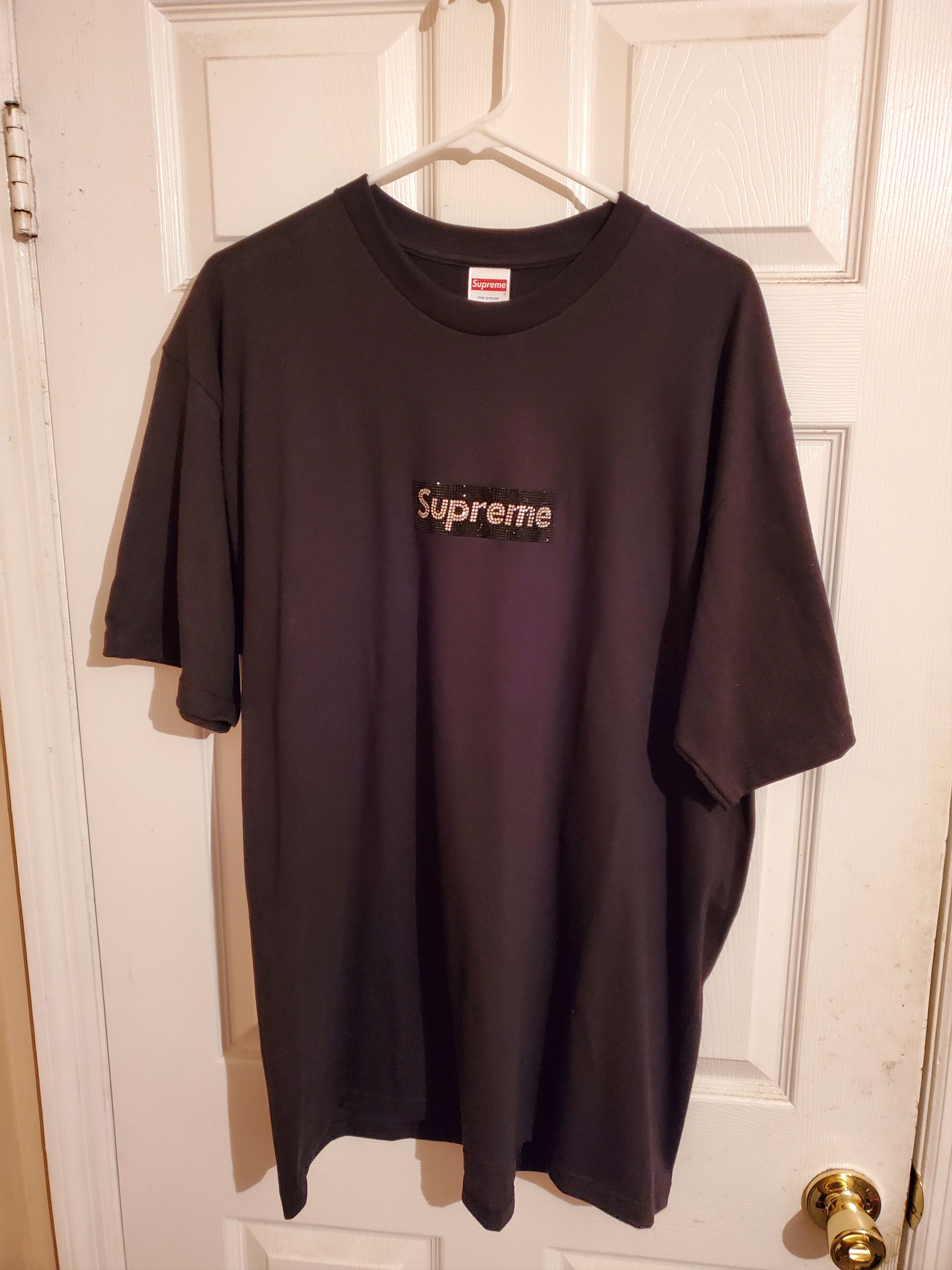 Supreme Supreme Swarovski Box Logo Tee Black XL | Grailed