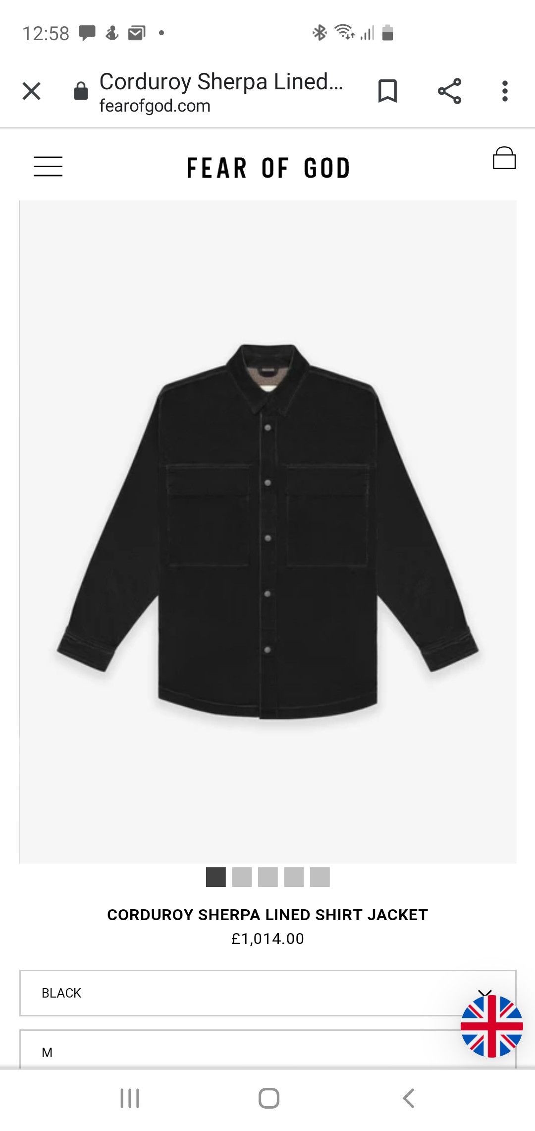 Fear of God Corduroy Sherpa Lined Shirt Jacket Size US M / EU 48-50 / 2 - 3 Thumbnail
