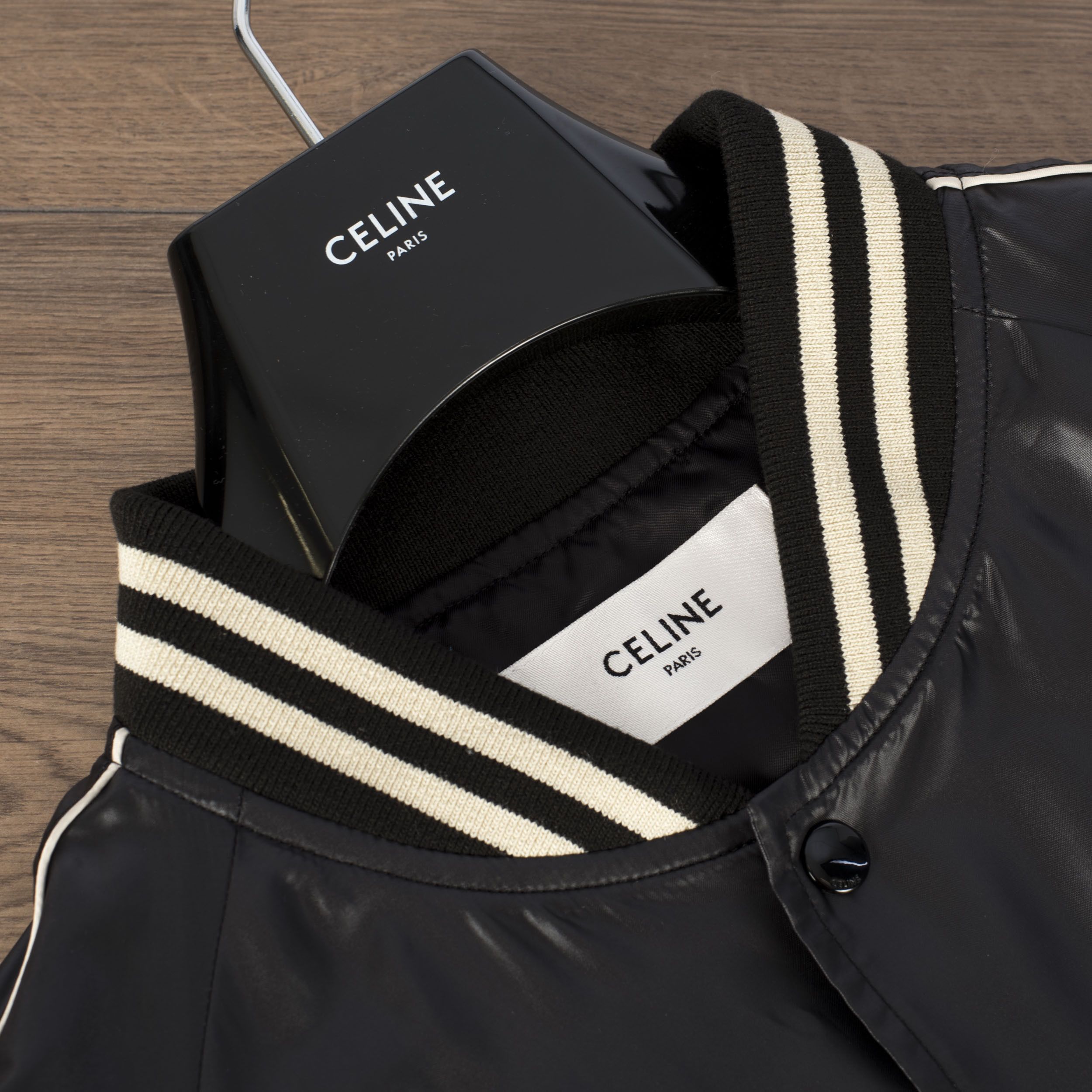 Celine × Hedi Slimane 1250$ Lightweight Nylon Teddy College Jacket Size US L / EU 52-54 / 3 - 9 Thumbnail