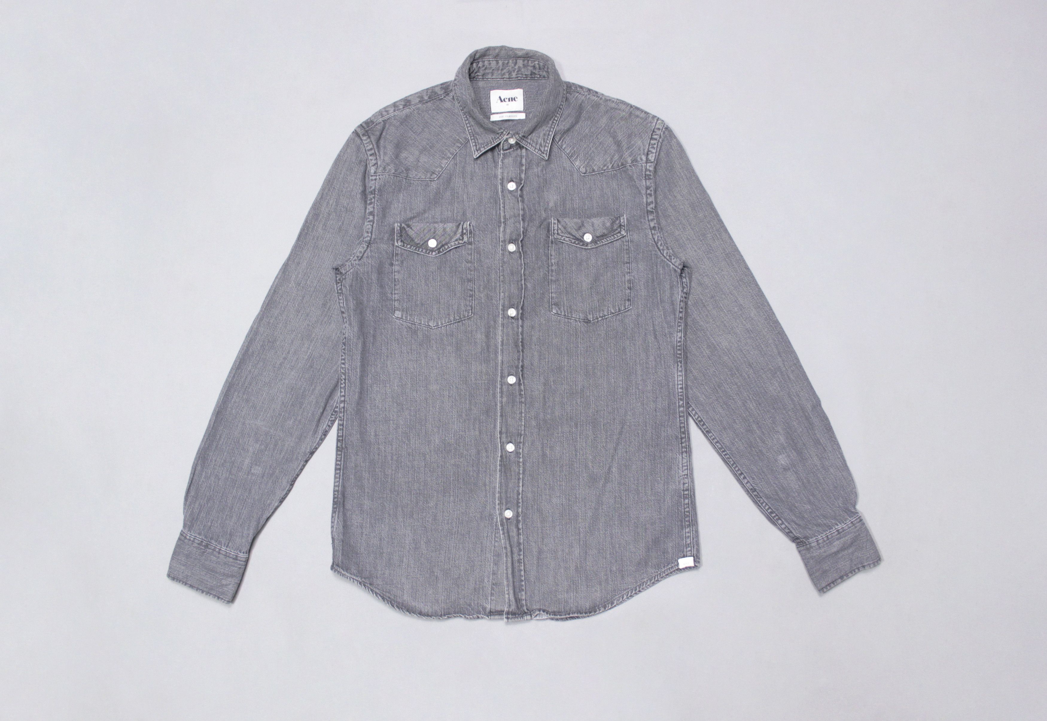 Acne Studios Saddle AW/2009 Denim Grey Shirt Size US M / EU 48-50 / 2 - 1 Thumbnail