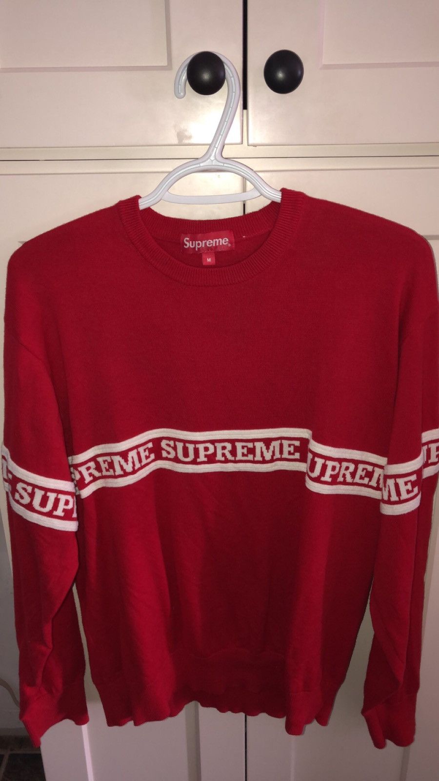 Supreme Logo Stripe Knit Top | Grailed